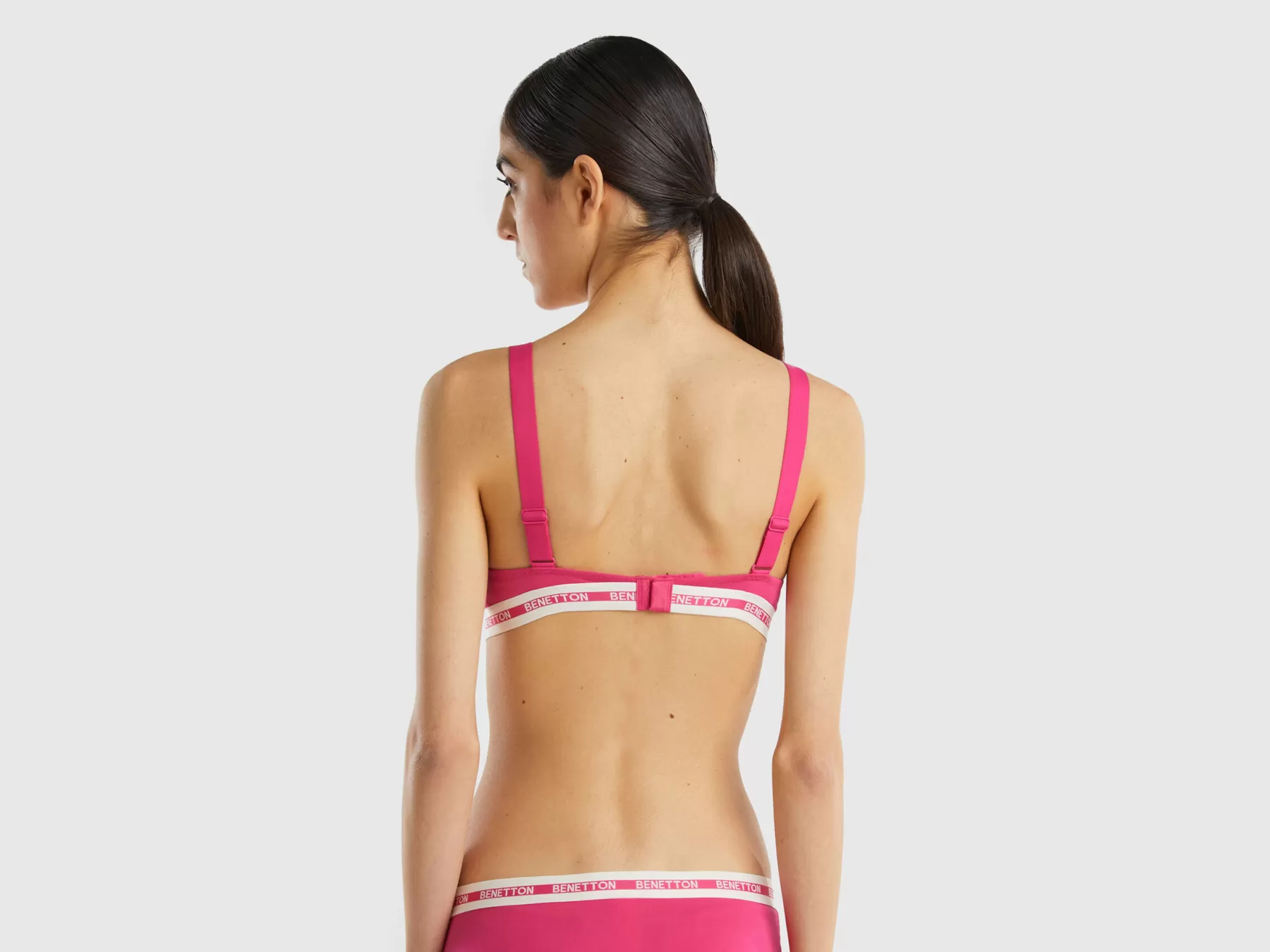 Benetton Reggiseno Semi Imbottito In Cotone Bio Fucsia Hot