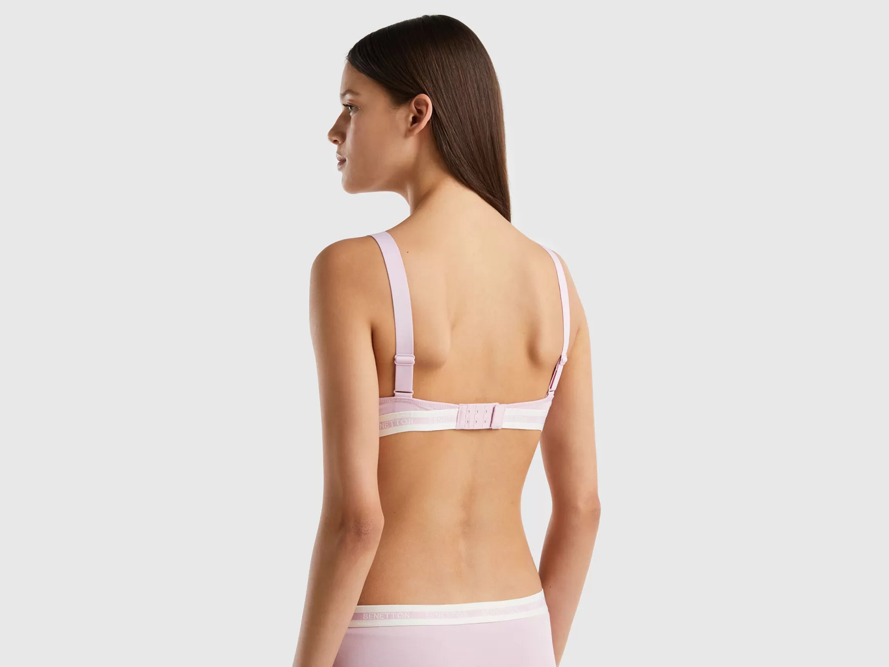 Benetton Reggiseno Semi Imbottito In Cotone Bio Lilla Cheap