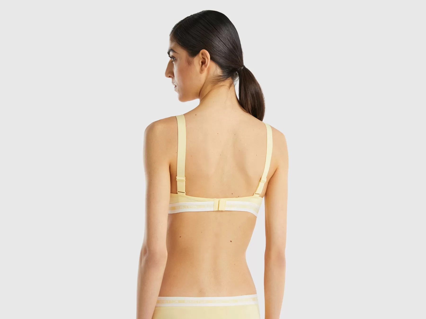 Benetton Reggiseno Semi Imbottito In Cotone Bio Giallo Store