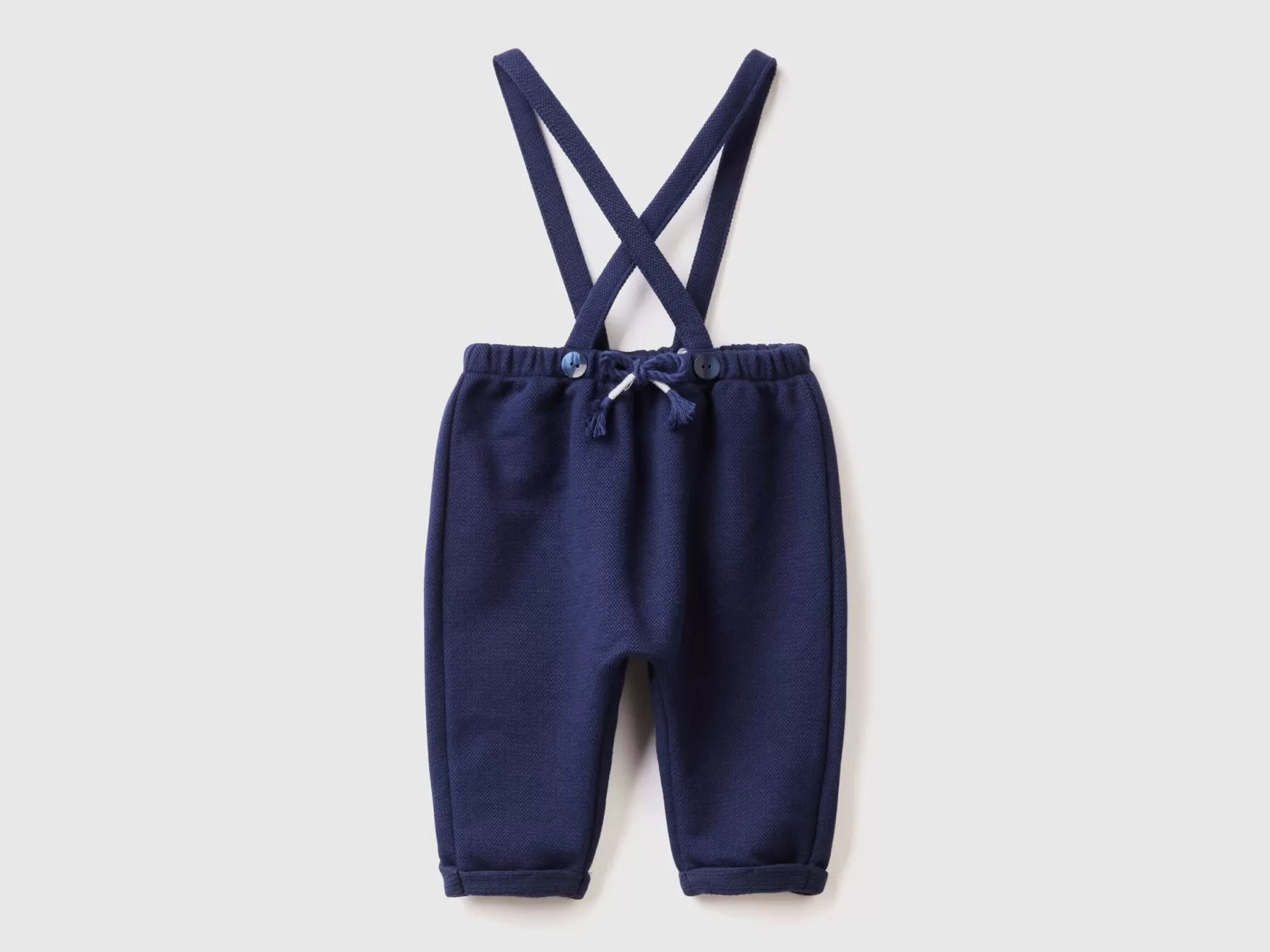 Benetton Salopette In Misto Cotone Blu Scuro Sale