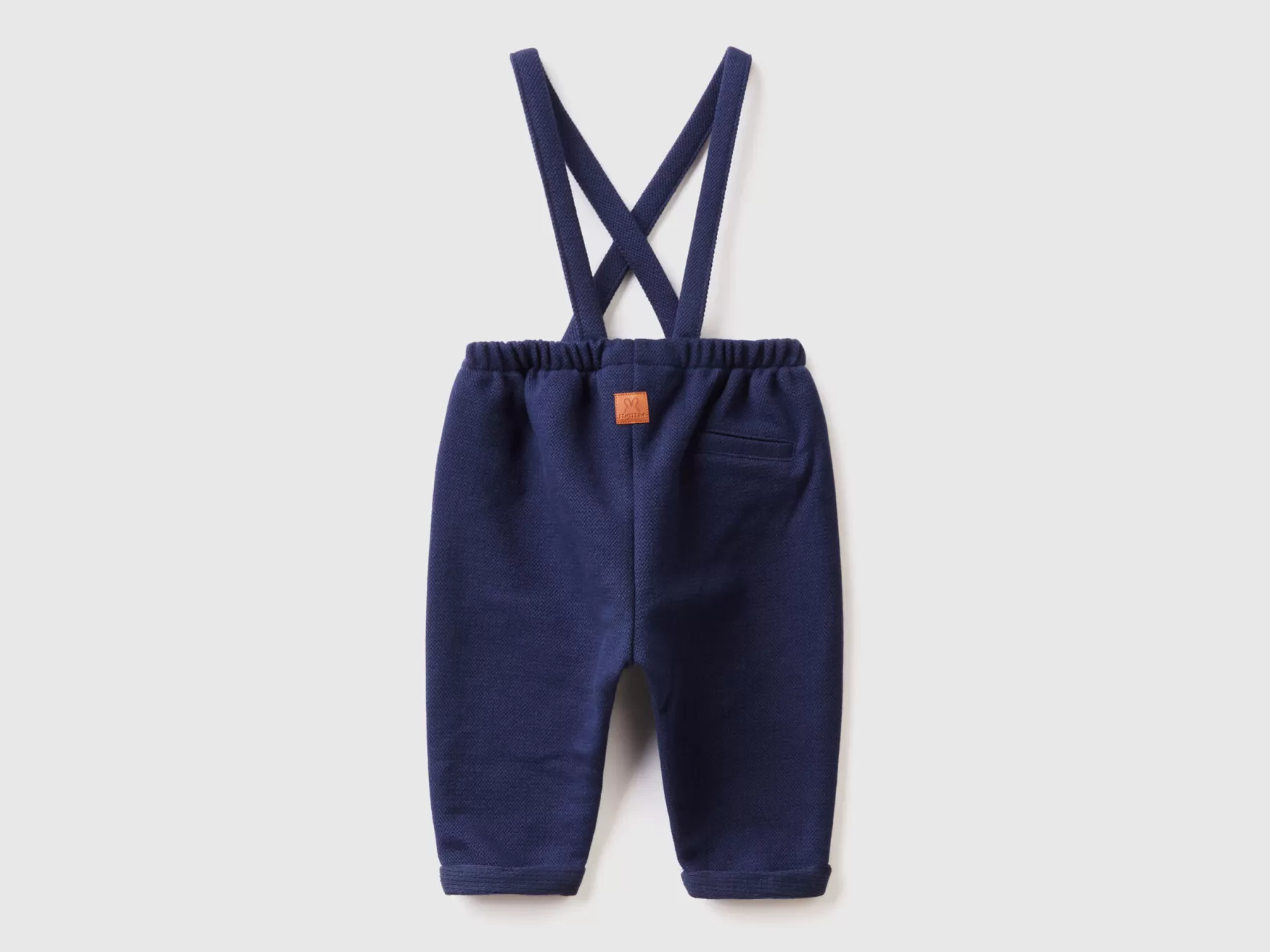 Benetton Salopette In Misto Cotone Blu Scuro Sale