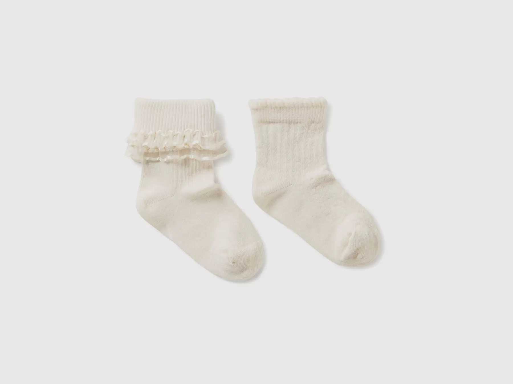 Benetton Set Calzini In Misto Cotone Bianco Flash Sale