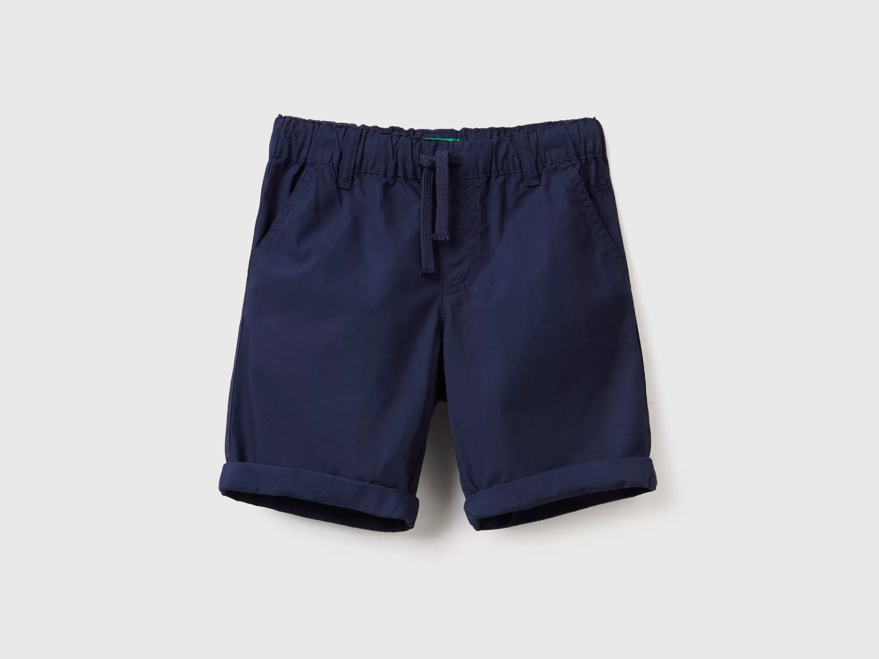 Benetton Shorts 100% Cotone Con Coulisse Blu Scuro Cheap