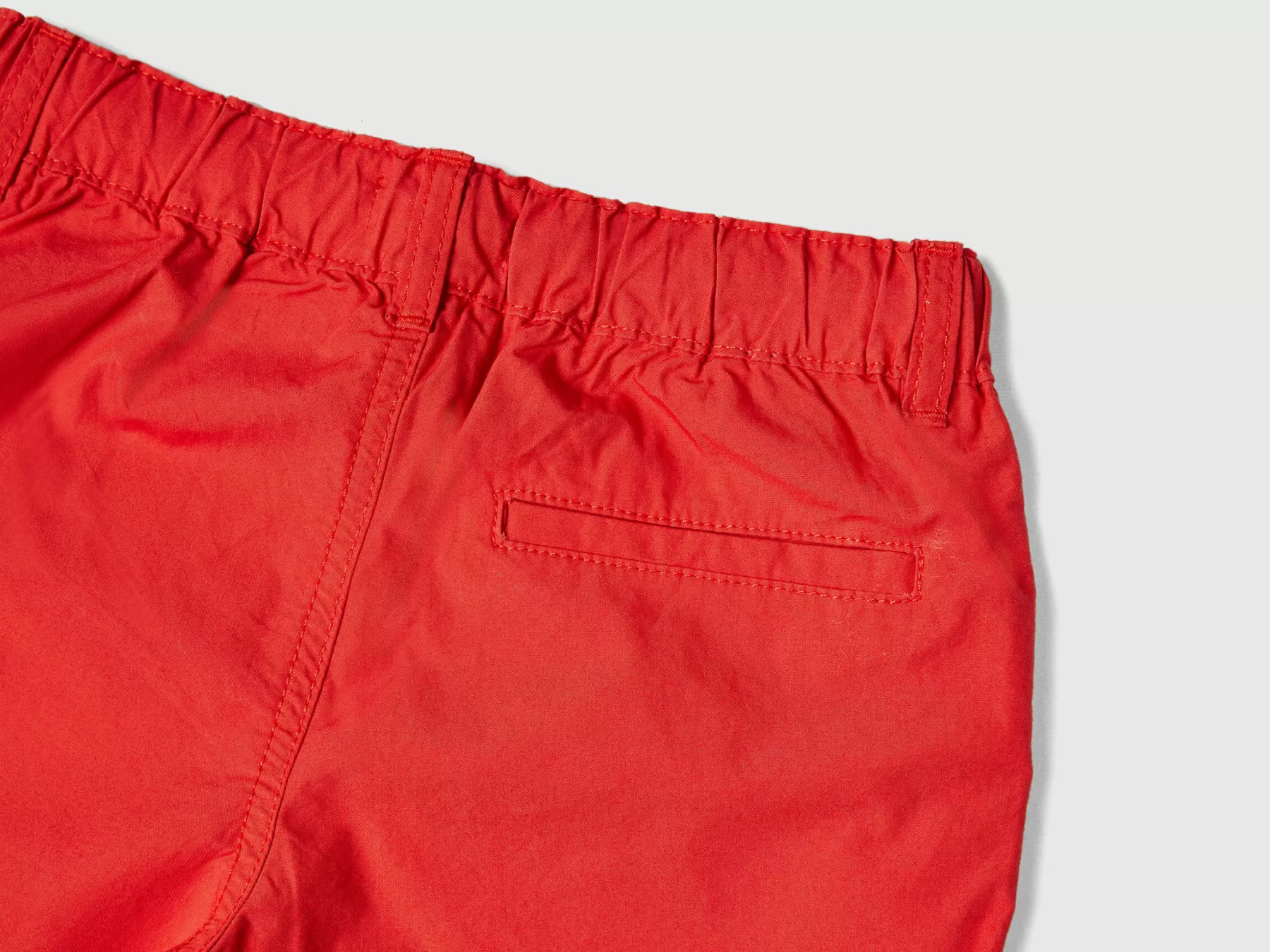 Benetton Shorts 100% Cotone Con Coulisse Rosso New