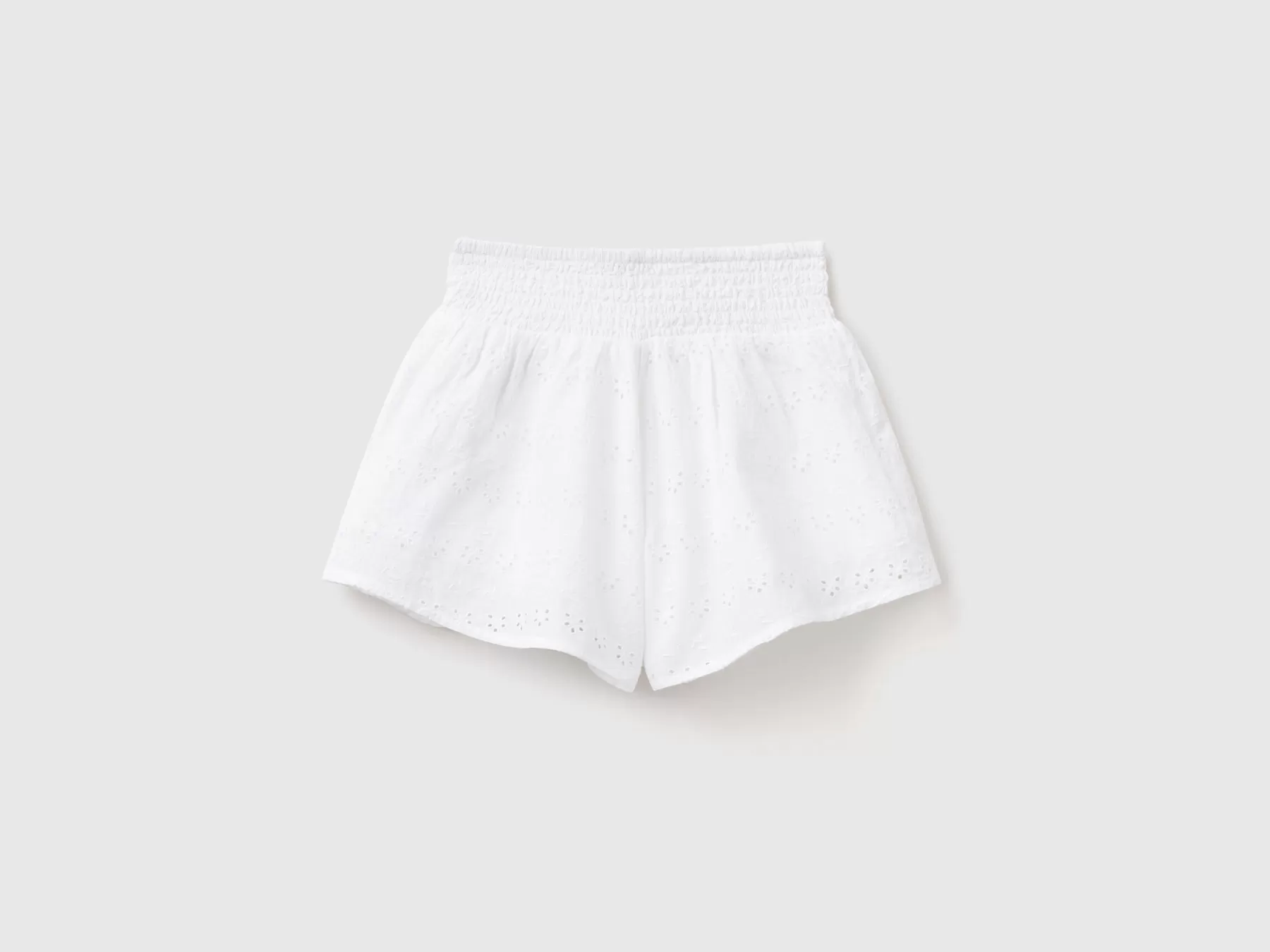 Benetton Shorts A Farfalla Con Ricami Sangallo Bianco Sale