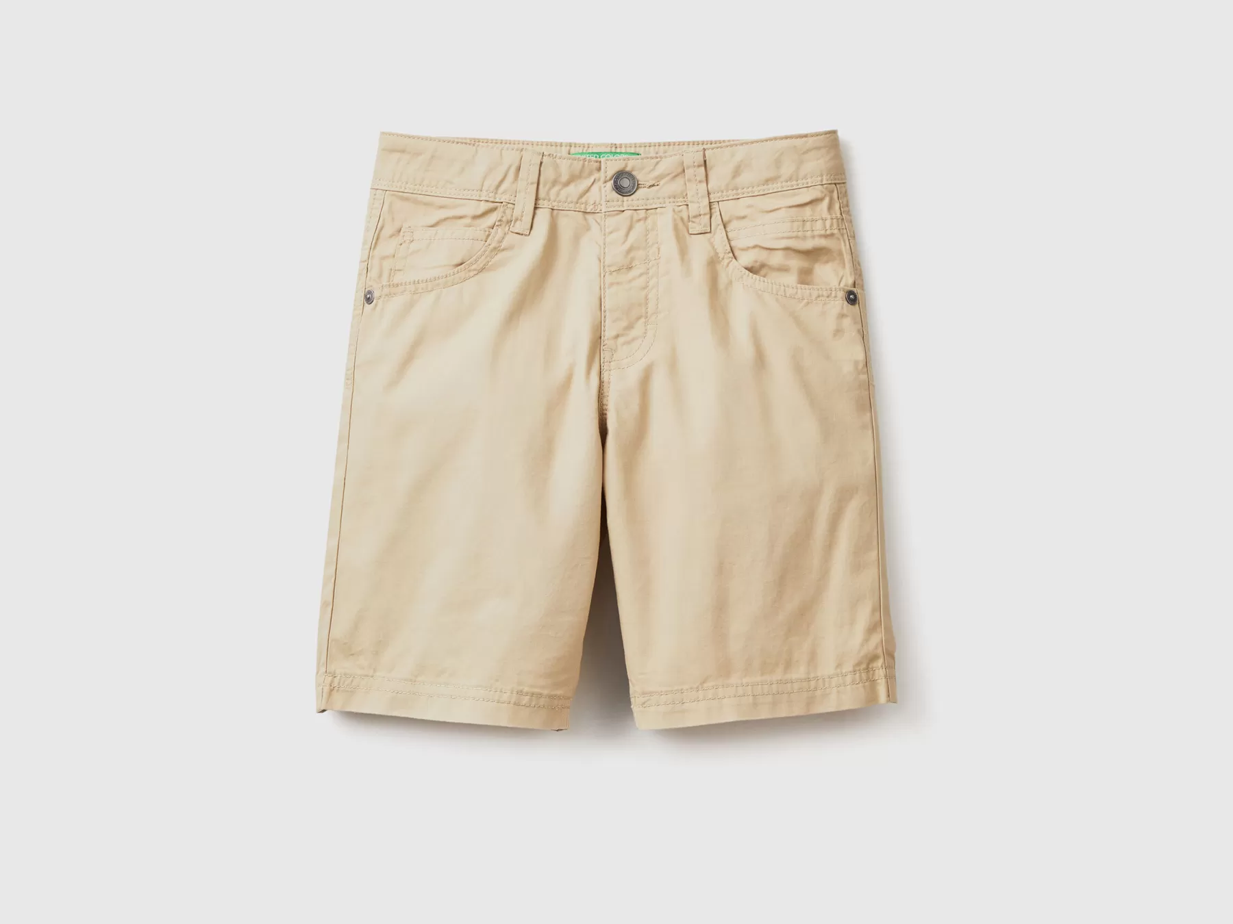 Benetton Shorts Cinque Tasche Beige Discount