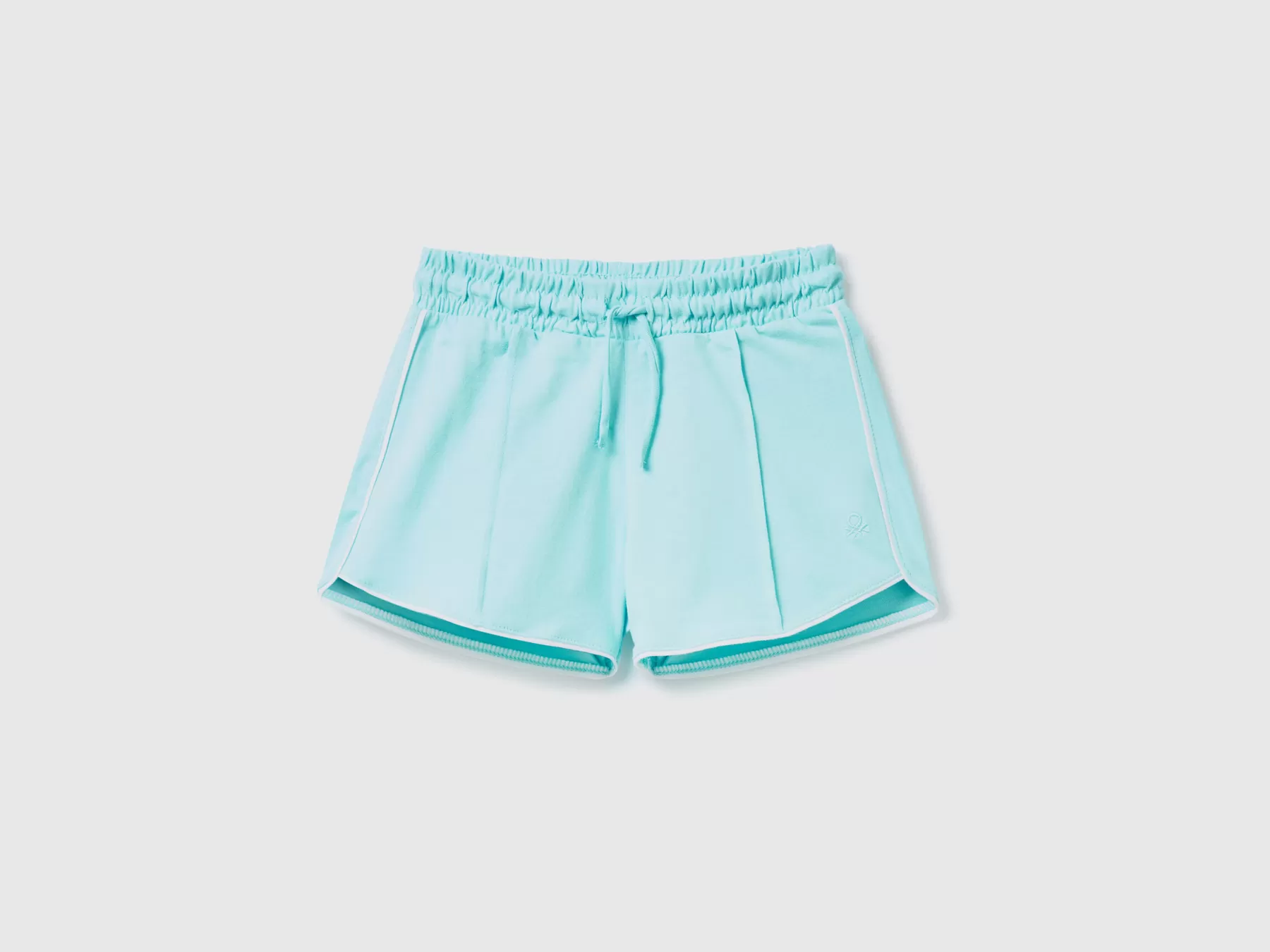 Benetton Shorts Con Coulisse 100% Cotone Celeste Best Sale