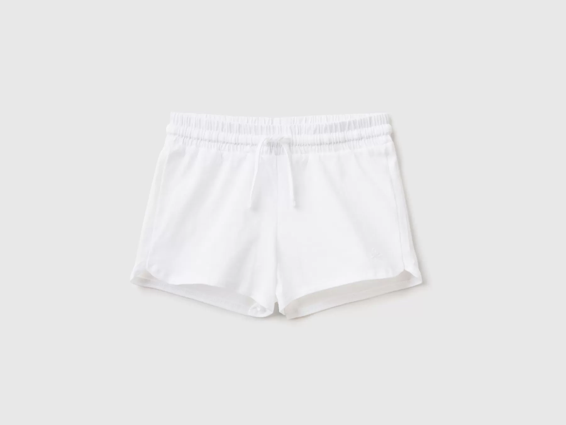 Benetton Shorts Con Coulisse In Cotone Bio Bianco Hot