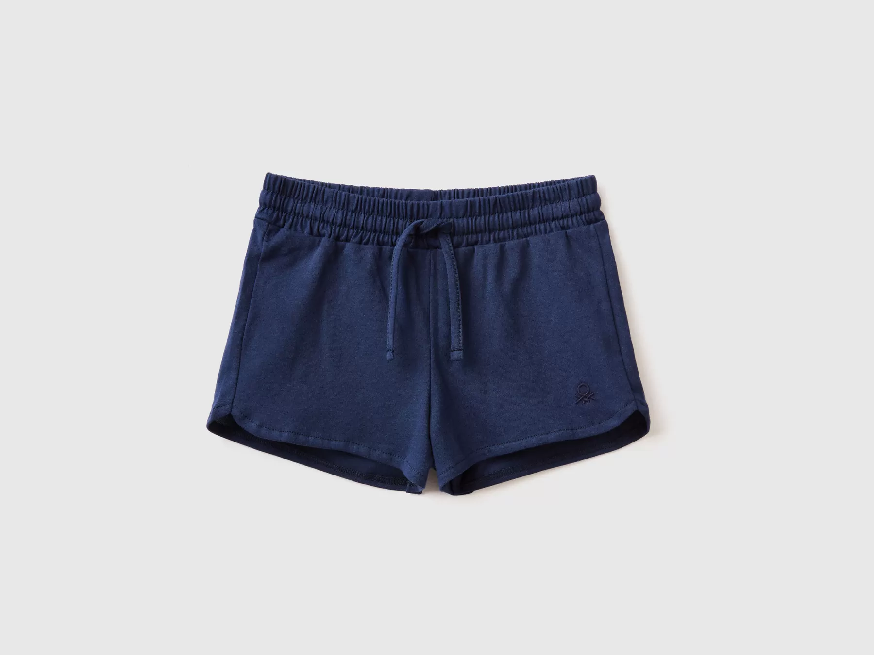 Benetton Shorts Con Coulisse In Cotone Bio Blu Scuro Shop