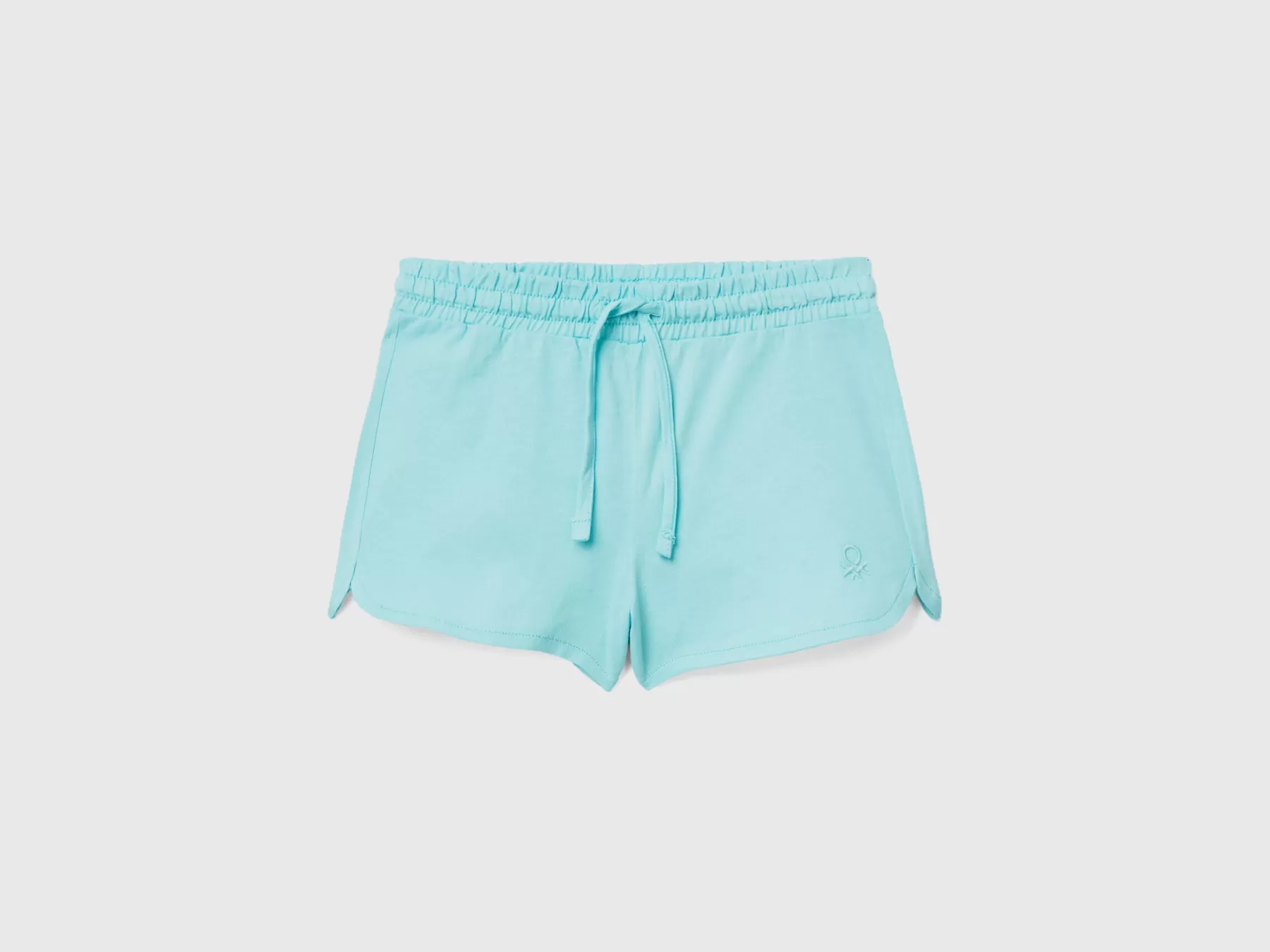 Benetton Shorts Con Coulisse In Cotone Bio Celeste Clearance