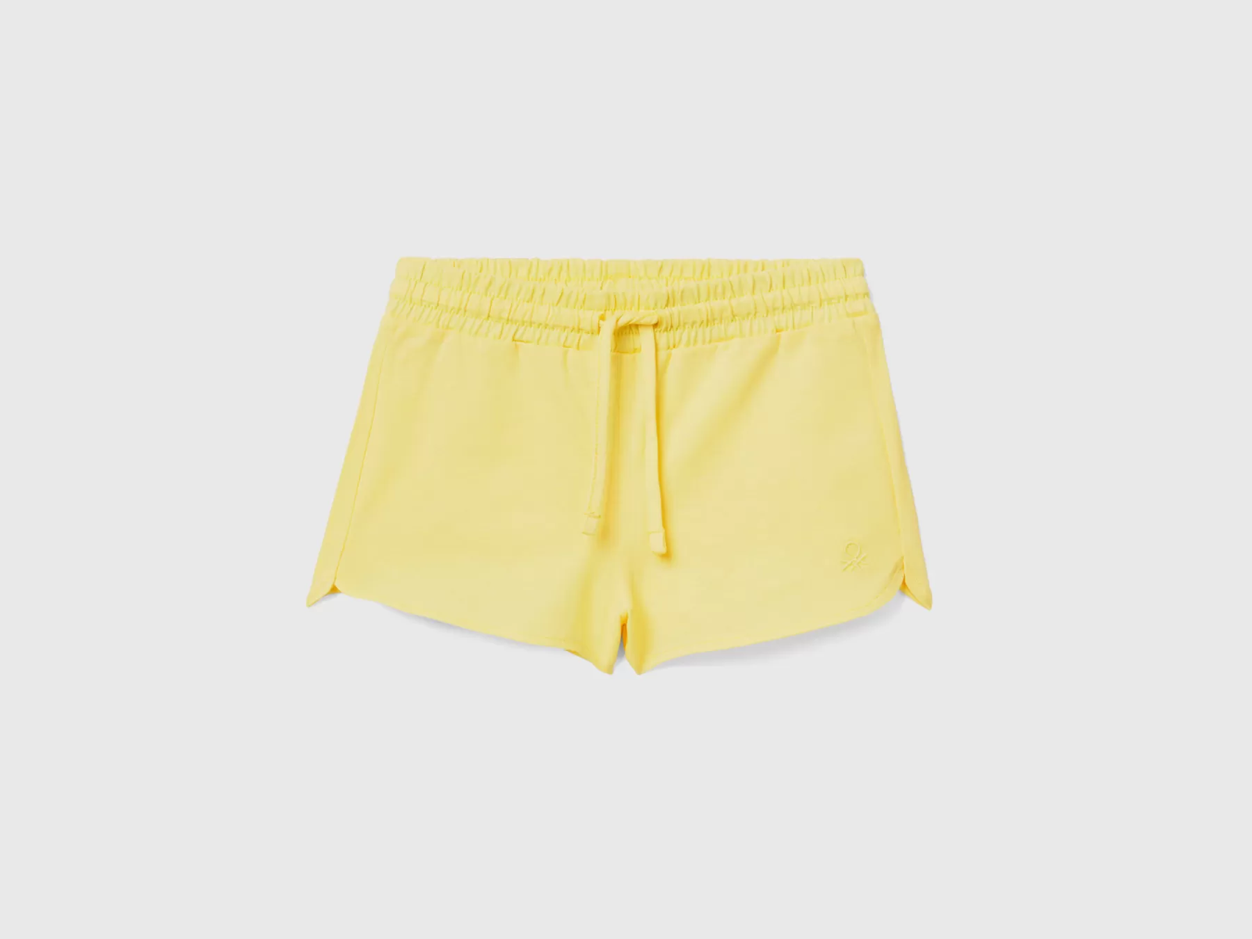 Benetton Shorts Con Coulisse In Cotone Bio Giallo Store