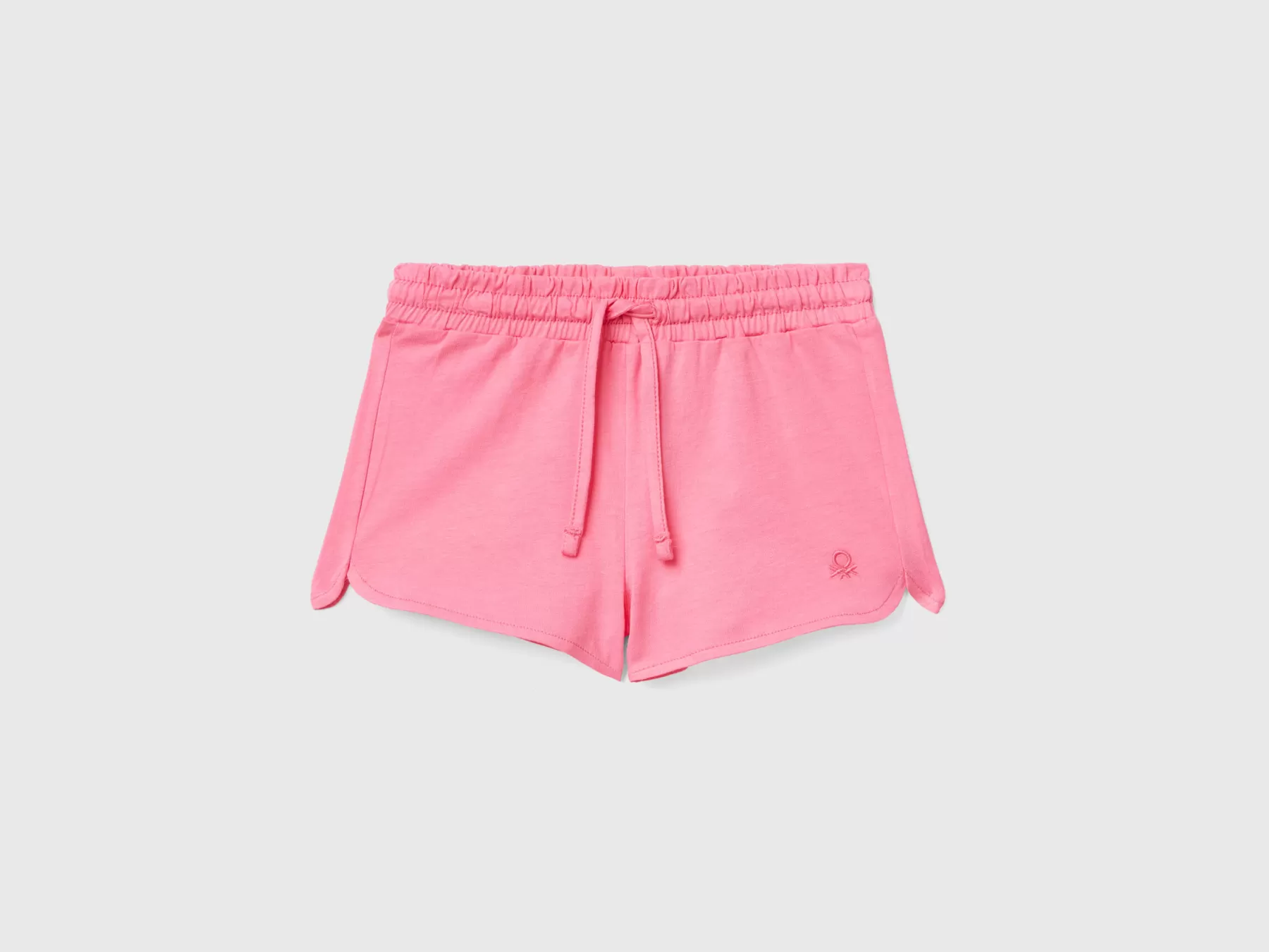 Benetton Shorts Con Coulisse In Cotone Bio Rosa Clearance