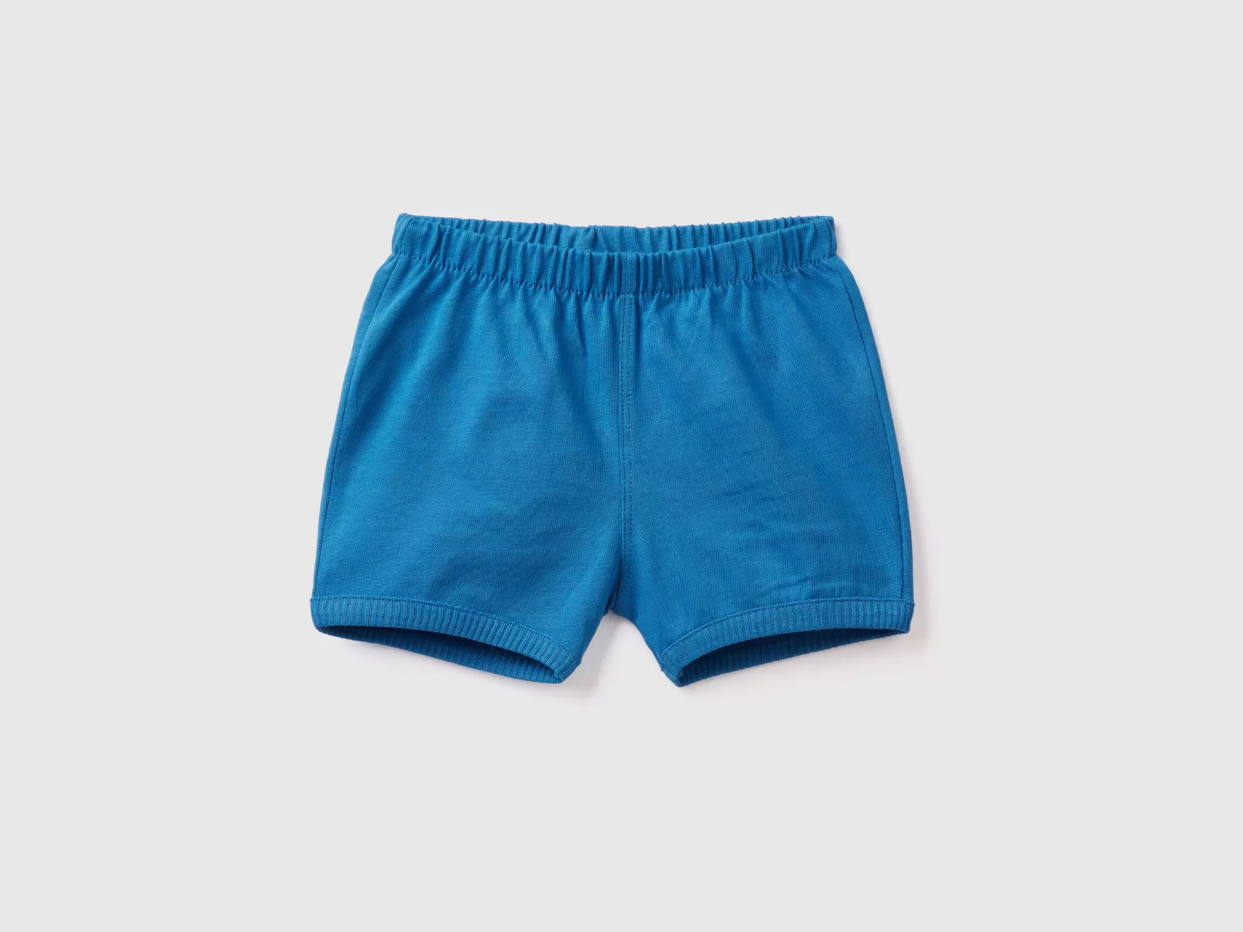 Benetton Shorts Con Patch Sul Retro Bluette New