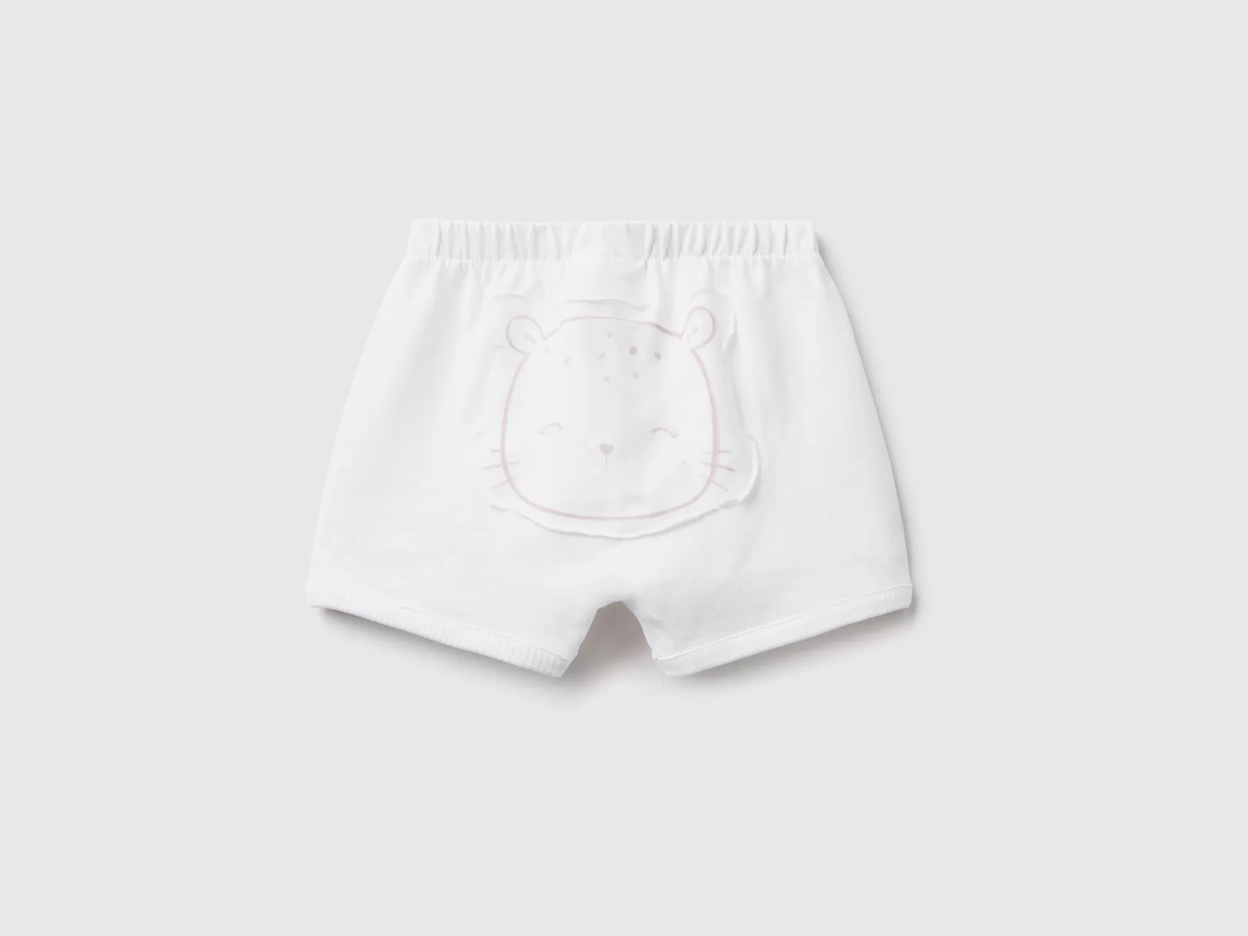 Benetton Shorts Con Patch Sul Retro Bianco Hot