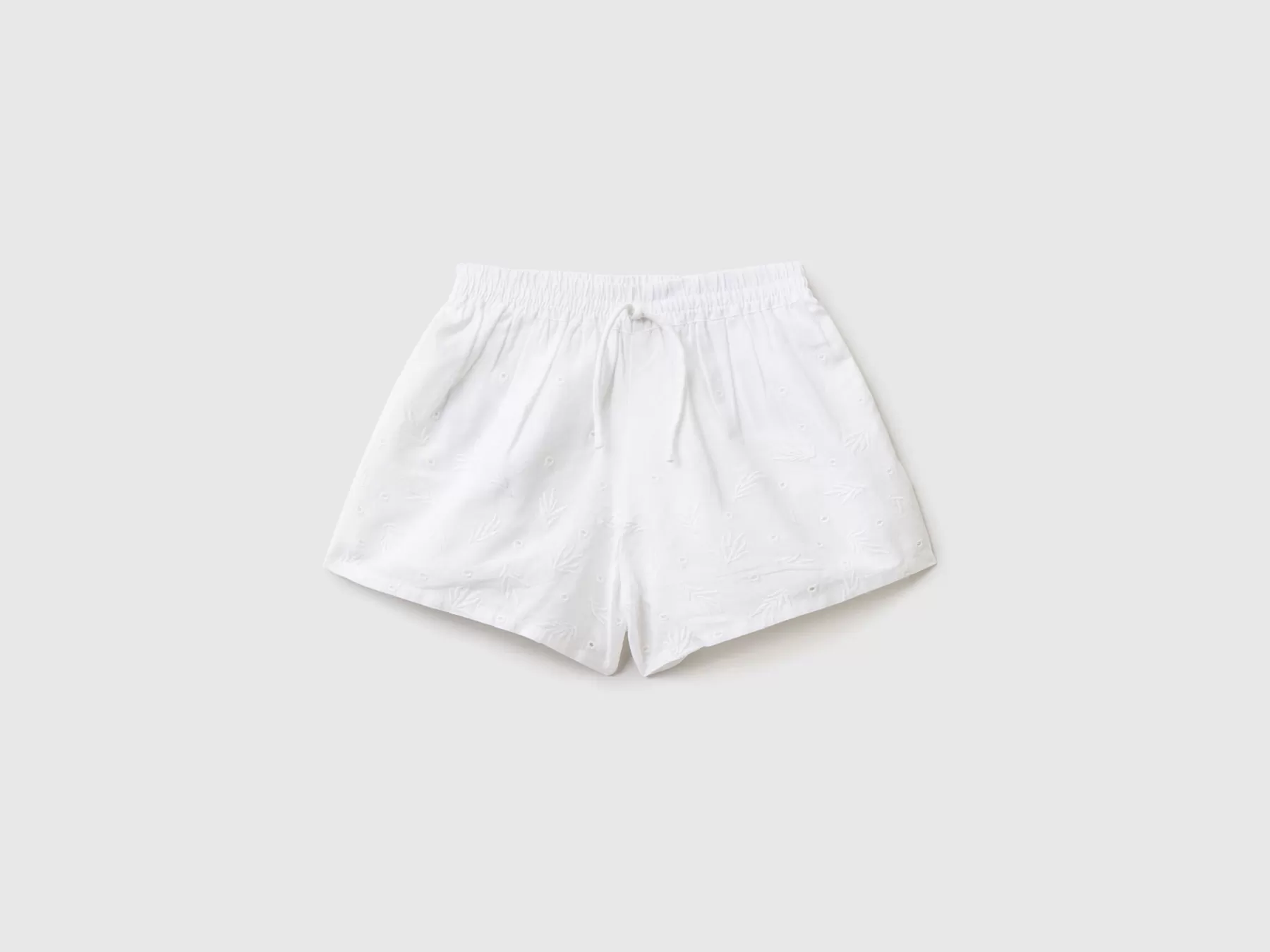 Benetton Shorts Con Ricami Sangallo Bianco Best