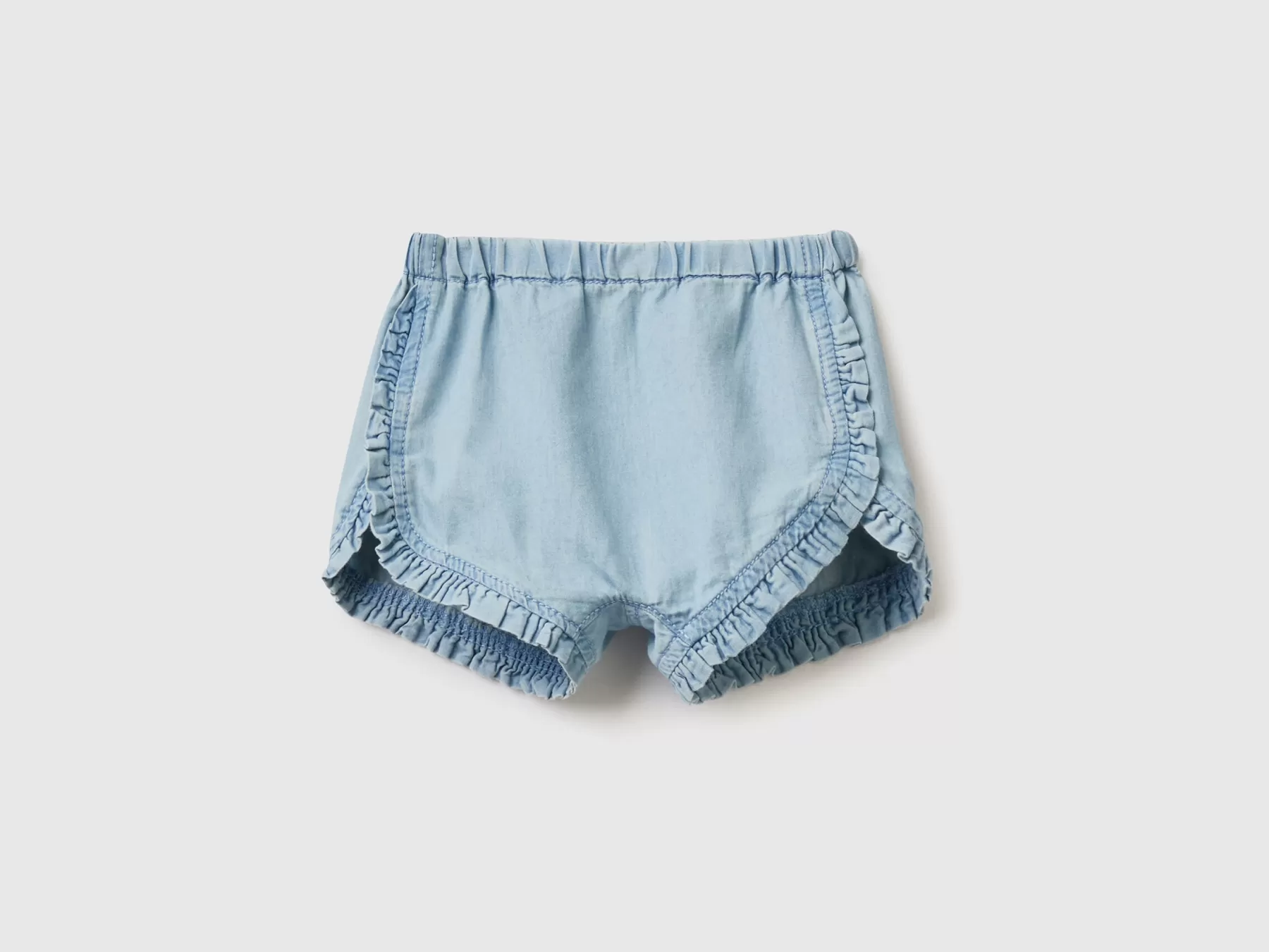 Benetton Shorts Con Rouches Celeste Fashion