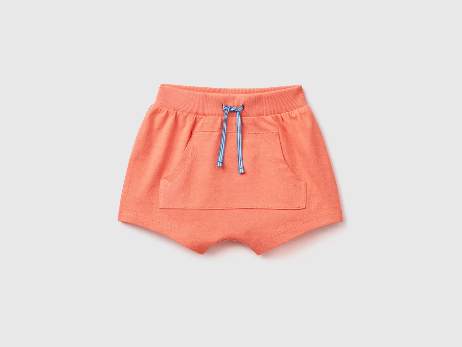 Benetton Shorts Con Tasca A Marsupio Arancione Fashion