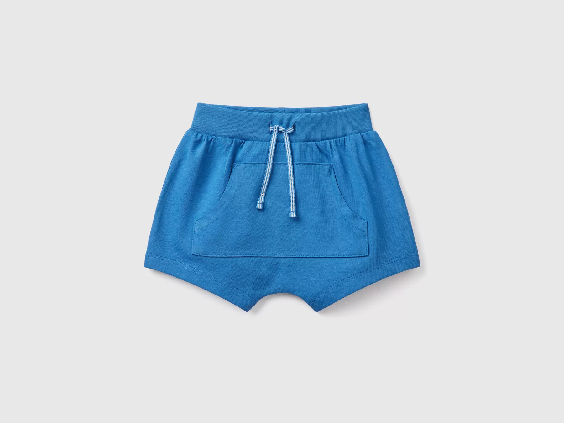 Benetton Shorts Con Tasca A Marsupio Bluette Fashion