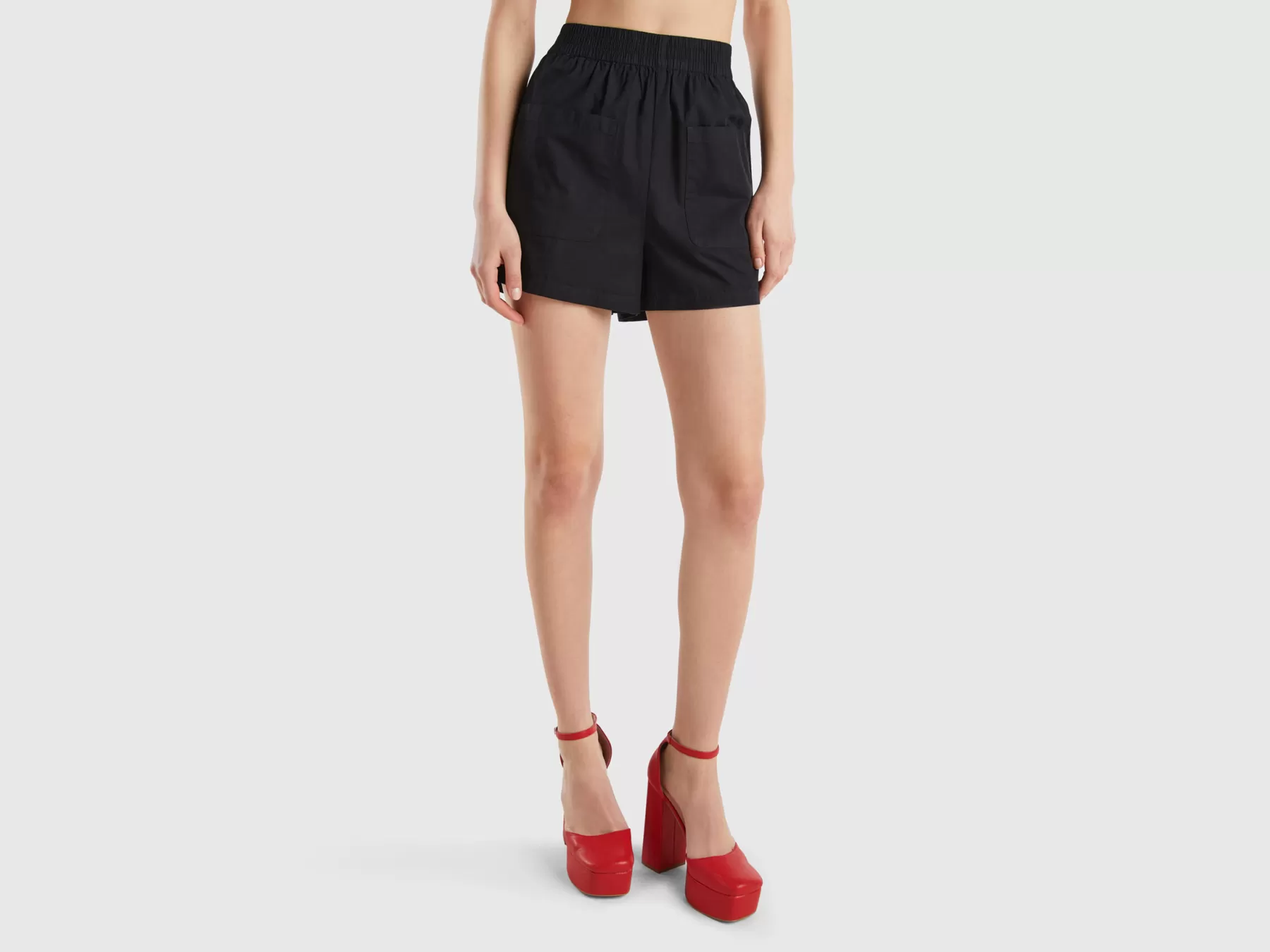 Benetton Shorts Con Tasche Nero Shop