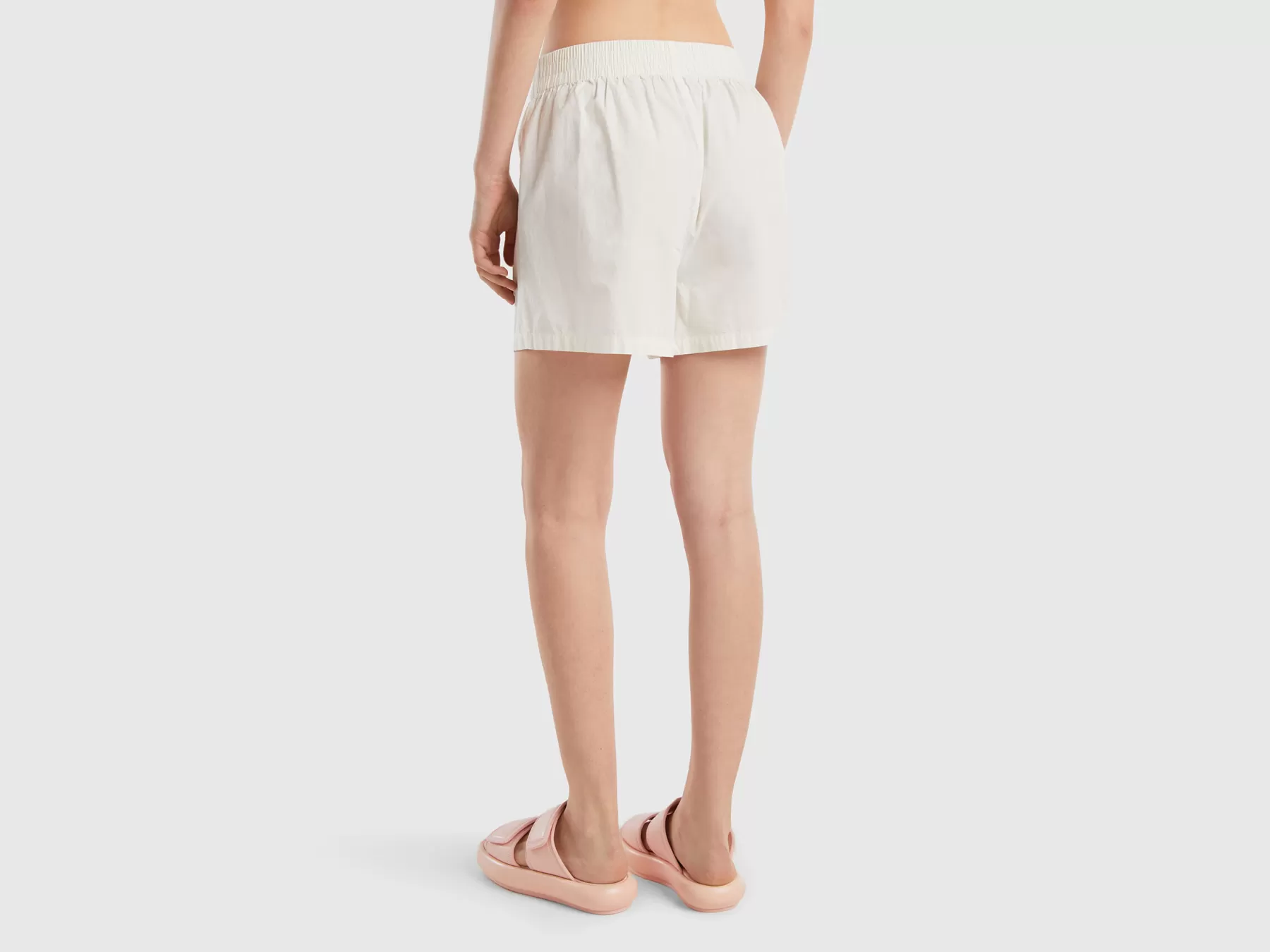 Benetton Shorts Con Tasche Bianco Panna Hot