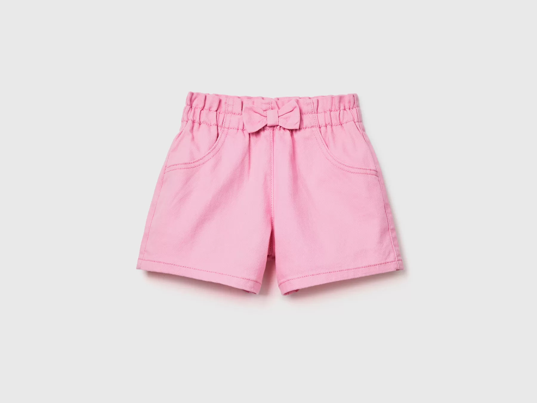 Benetton Shorts Con Vita Elastica Rosa Flash Sale