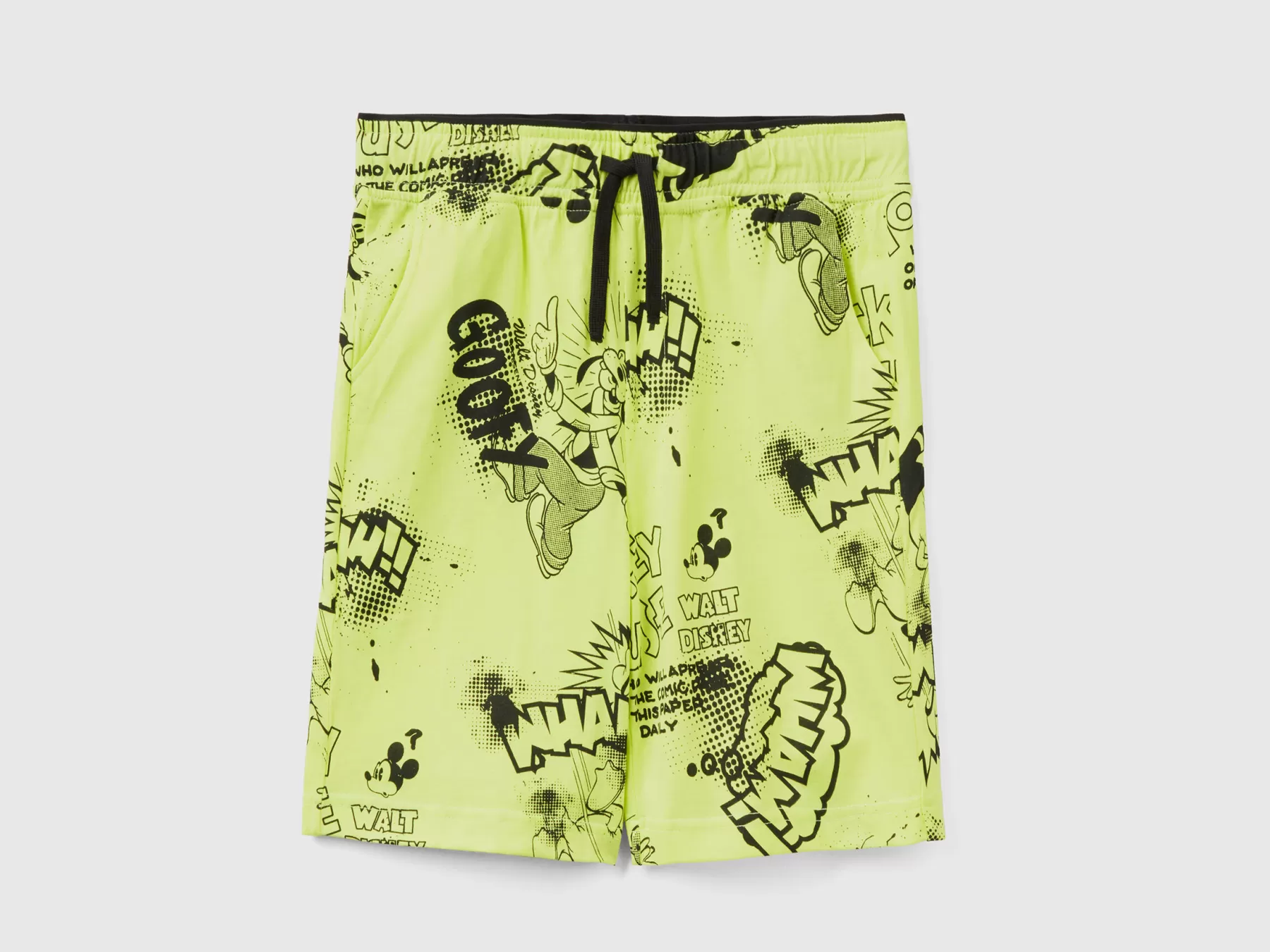 Benetton Shorts Disney 100% Cotone Giallo Fluo Best Sale