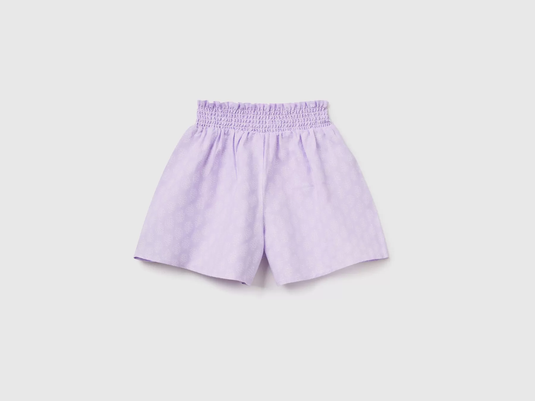 Benetton Shorts Fantasia In Misto Lino Lavanda Outlet