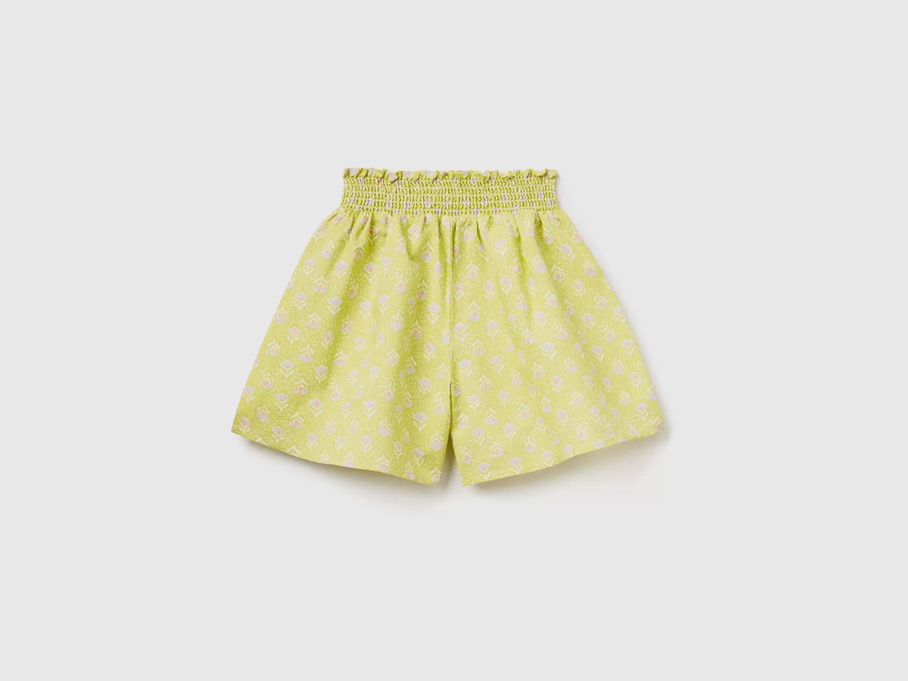 Benetton Shorts Fantasia In Misto Lino Lime Best Sale