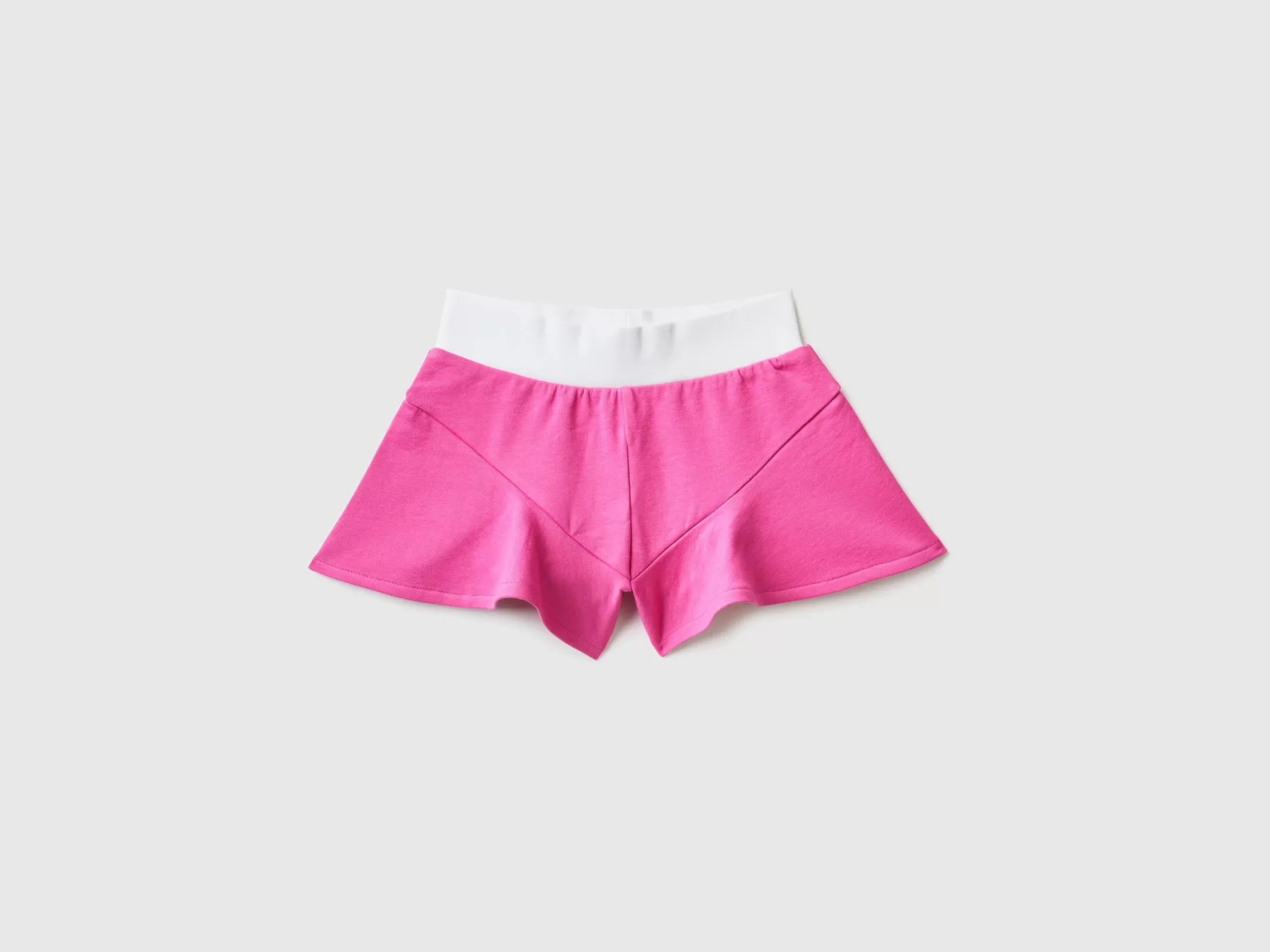 Benetton Shorts Gamba Ampia In Cotone Stretch Fucsia Store