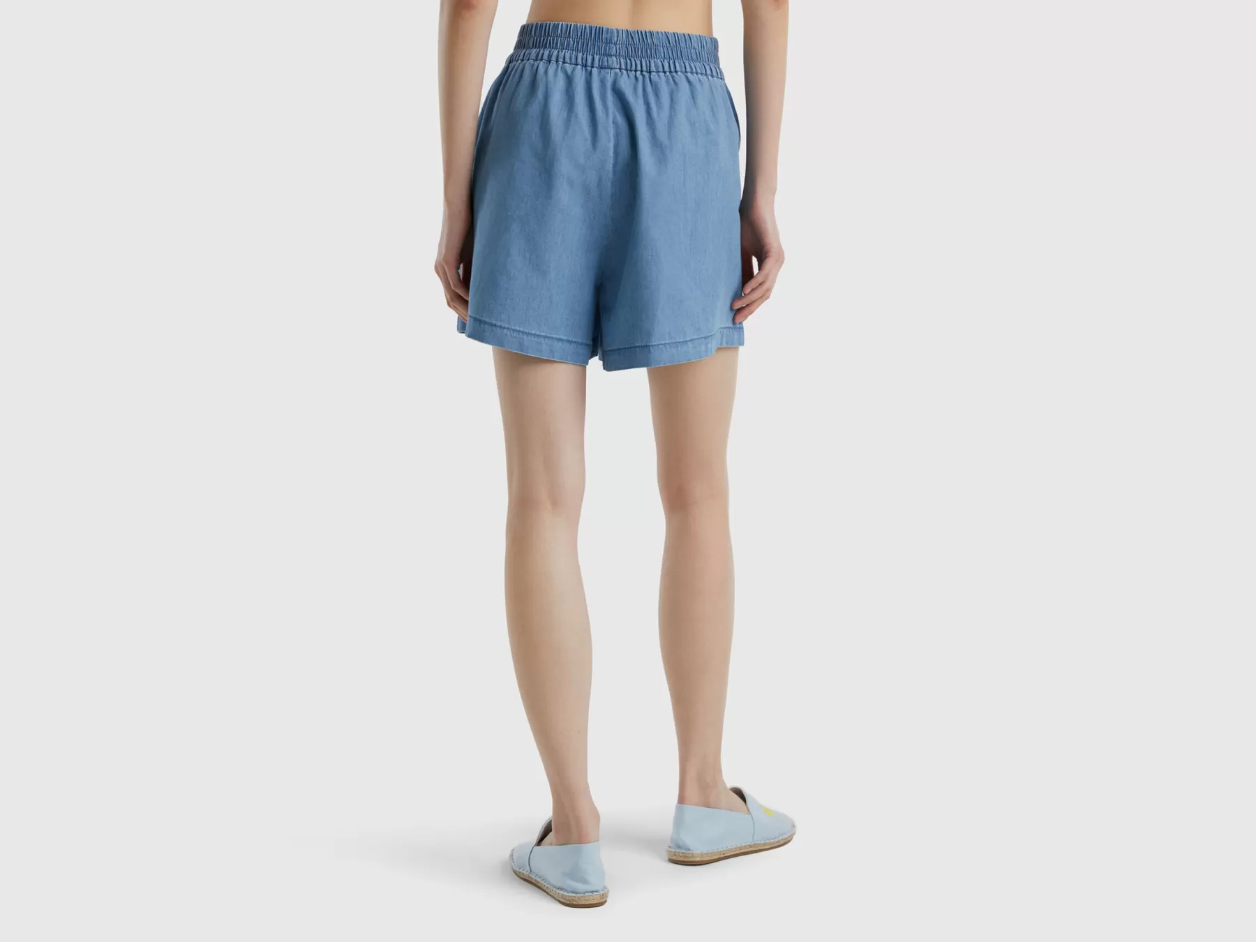 Benetton Shorts In Chambray Azzurro Cheap