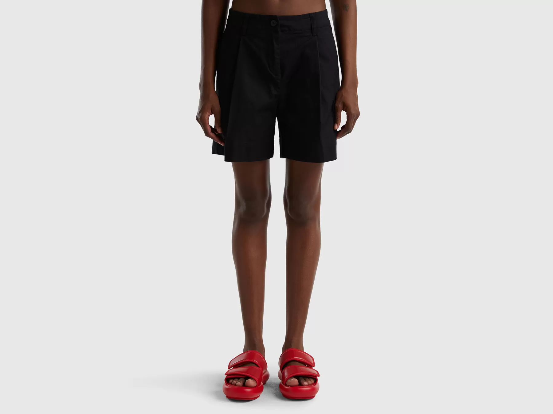 Benetton Shorts In Cotone Elasticizzato Nero Sale