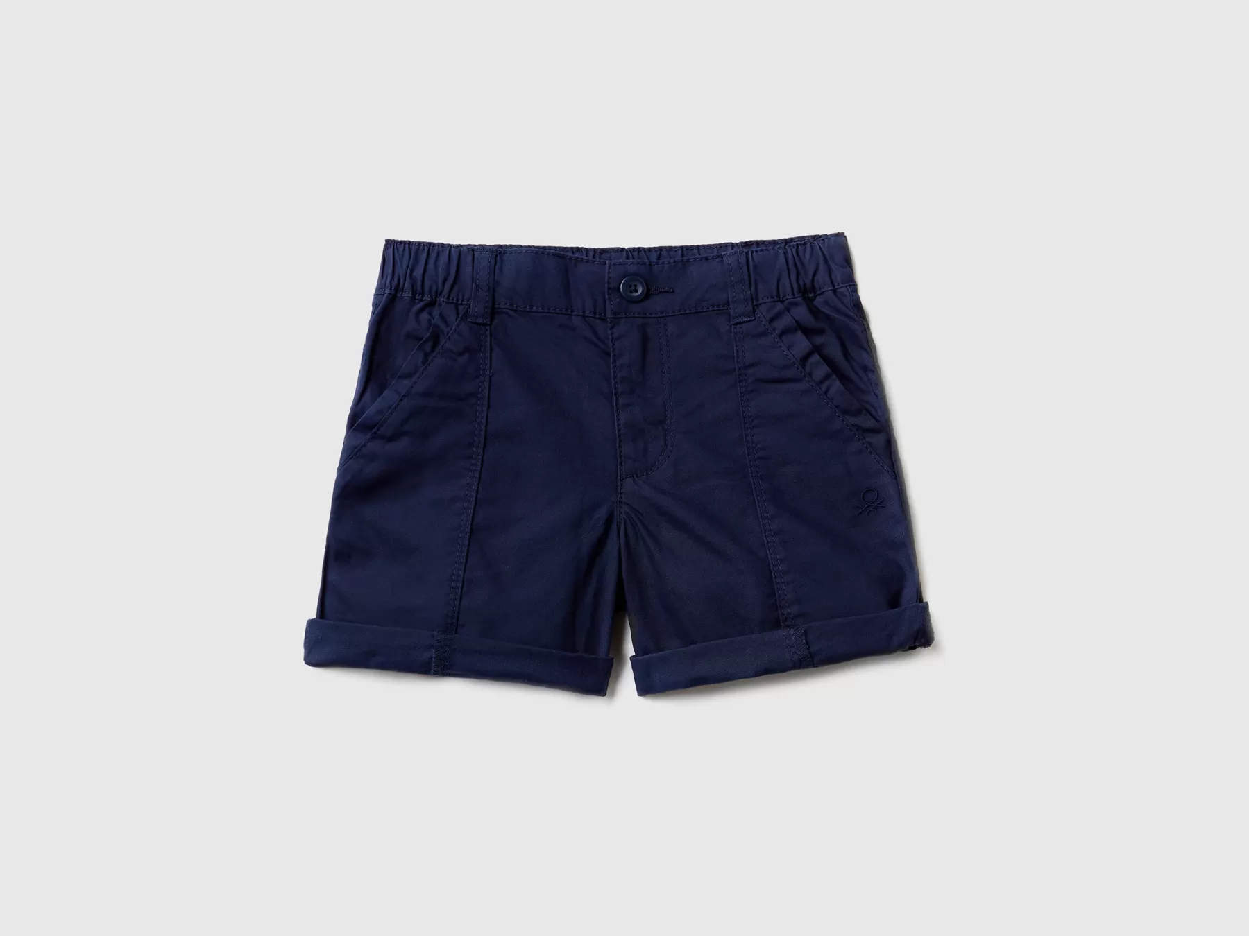 Benetton Shorts In Cotone Leggero Blu Scuro New