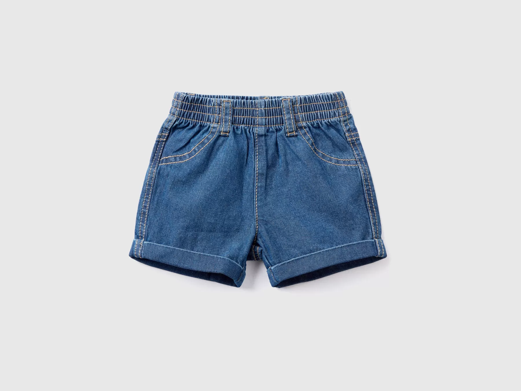 Benetton Shorts In Denim Leggero Blu Best Sale