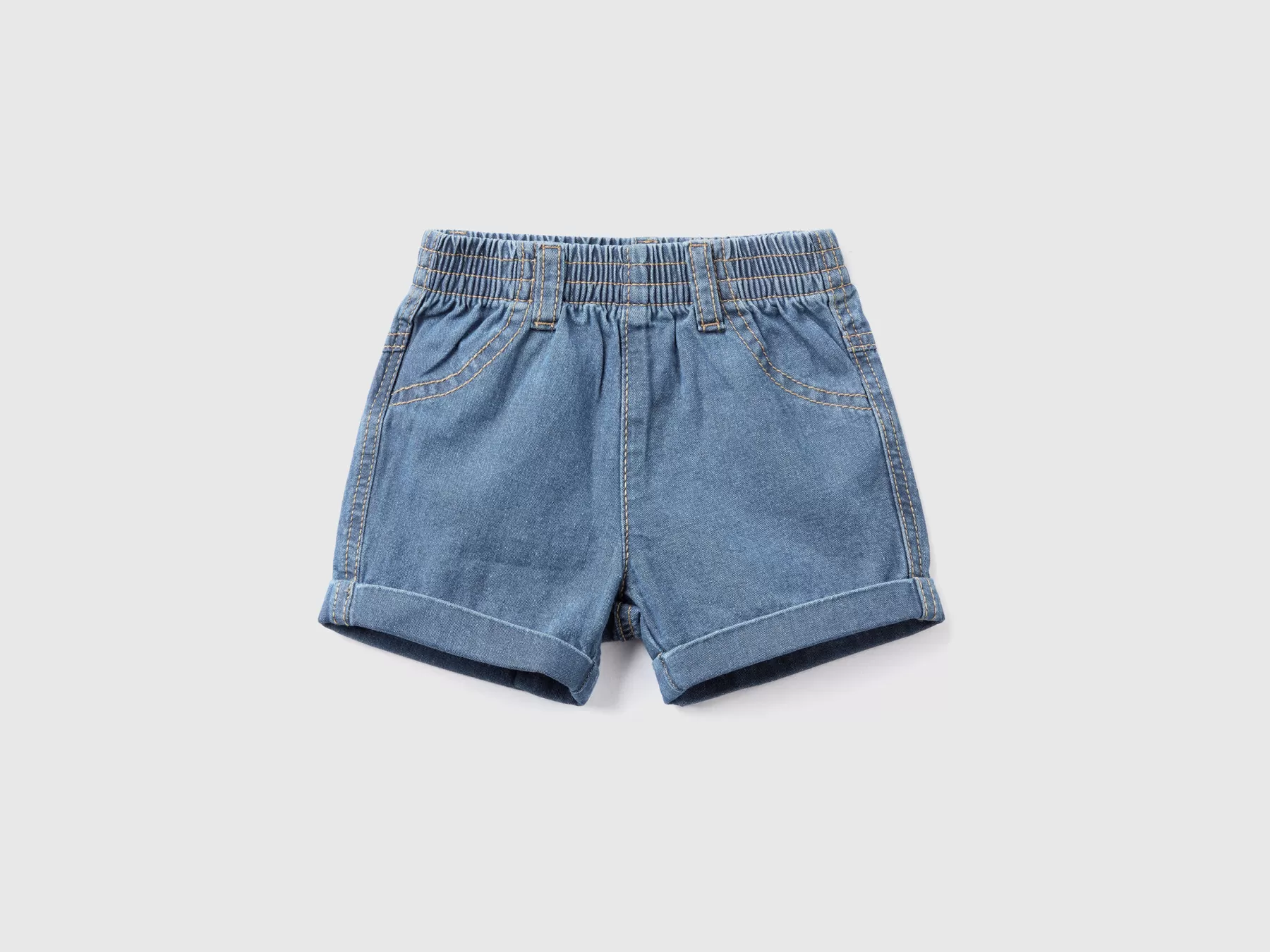 Benetton Shorts In Denim Leggero Celeste Best Sale