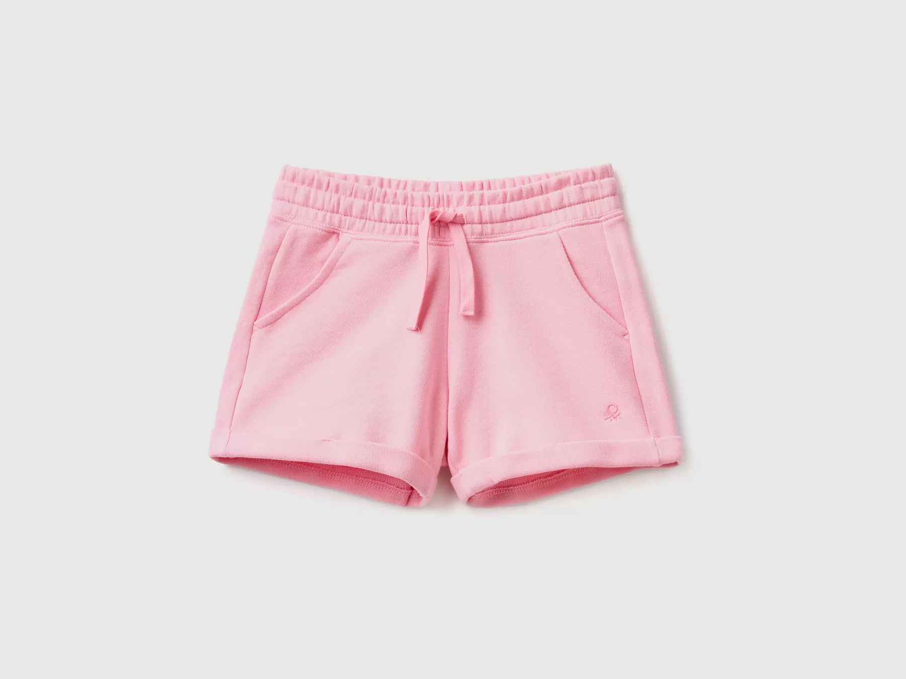 Benetton Shorts In Felpa 100% Cotone Rosa Shop