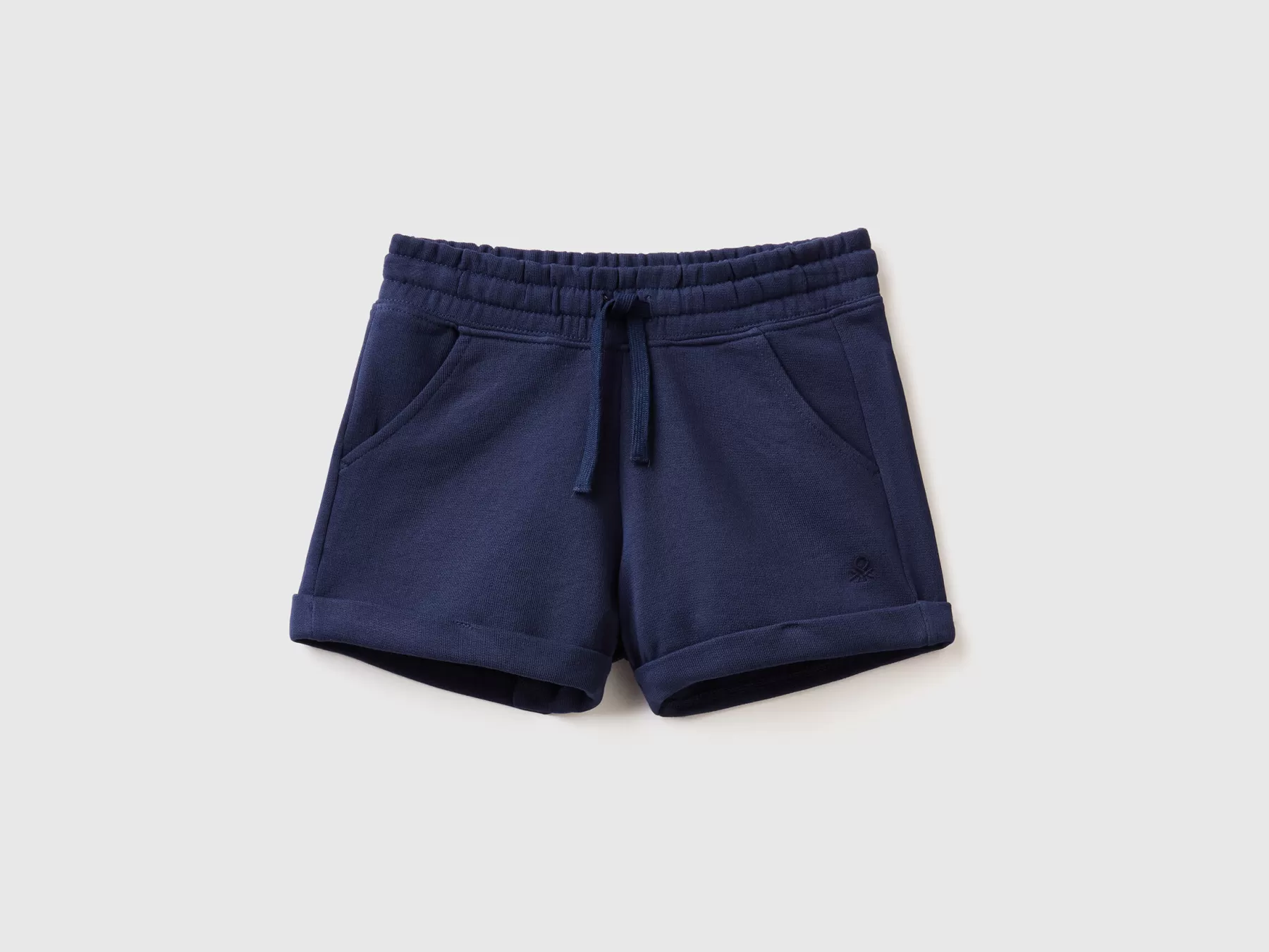 Benetton Shorts In Felpa 100% Cotone Blu Scuro Best Sale