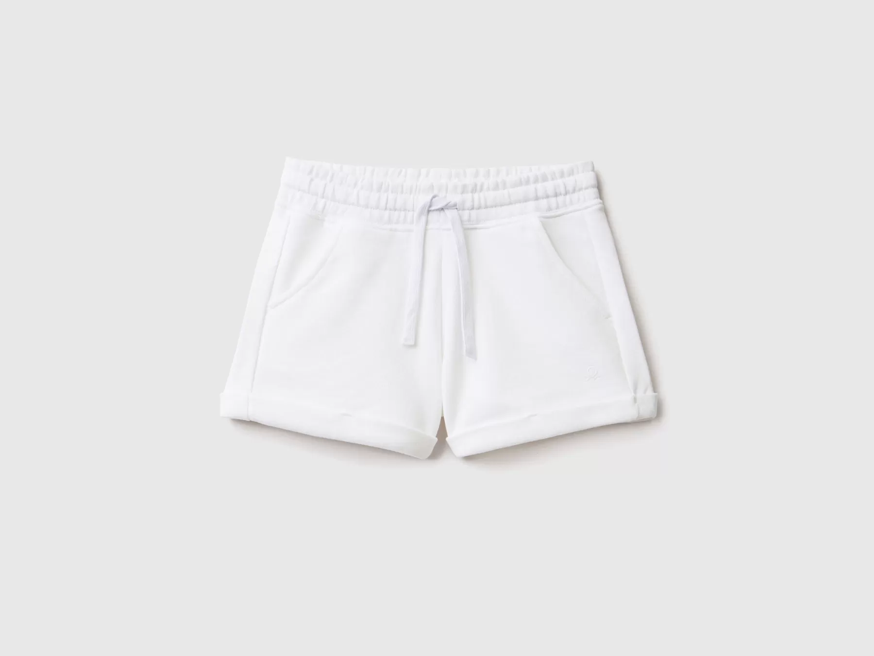 Benetton Shorts In Felpa 100% Cotone Bianco Shop