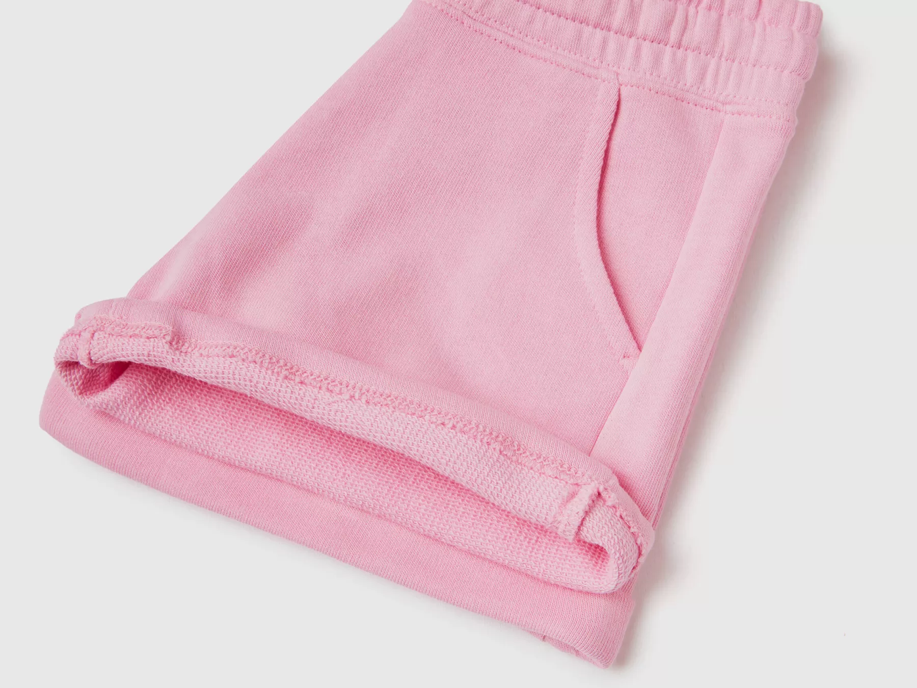 Benetton Shorts In Felpa 100% Cotone Rosa Shop