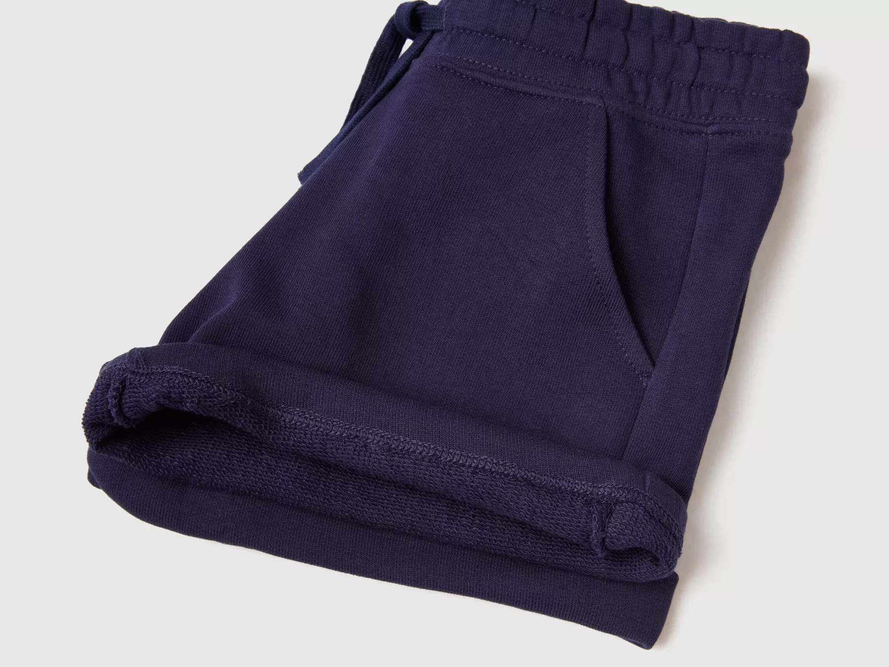 Benetton Shorts In Felpa 100% Cotone Blu Scuro Best Sale