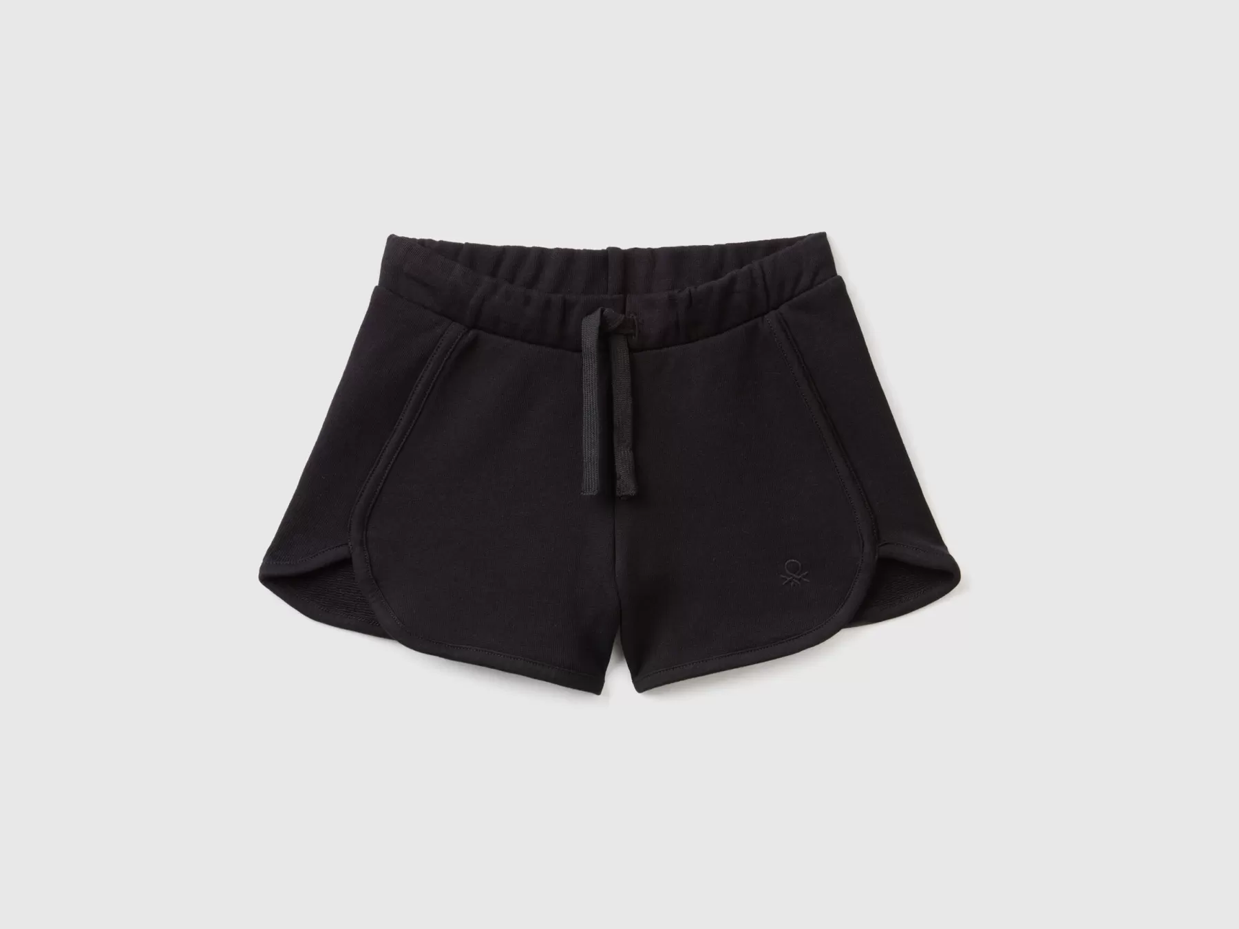 Benetton Shorts In Felpa 100% Cotone Bio Nero Best