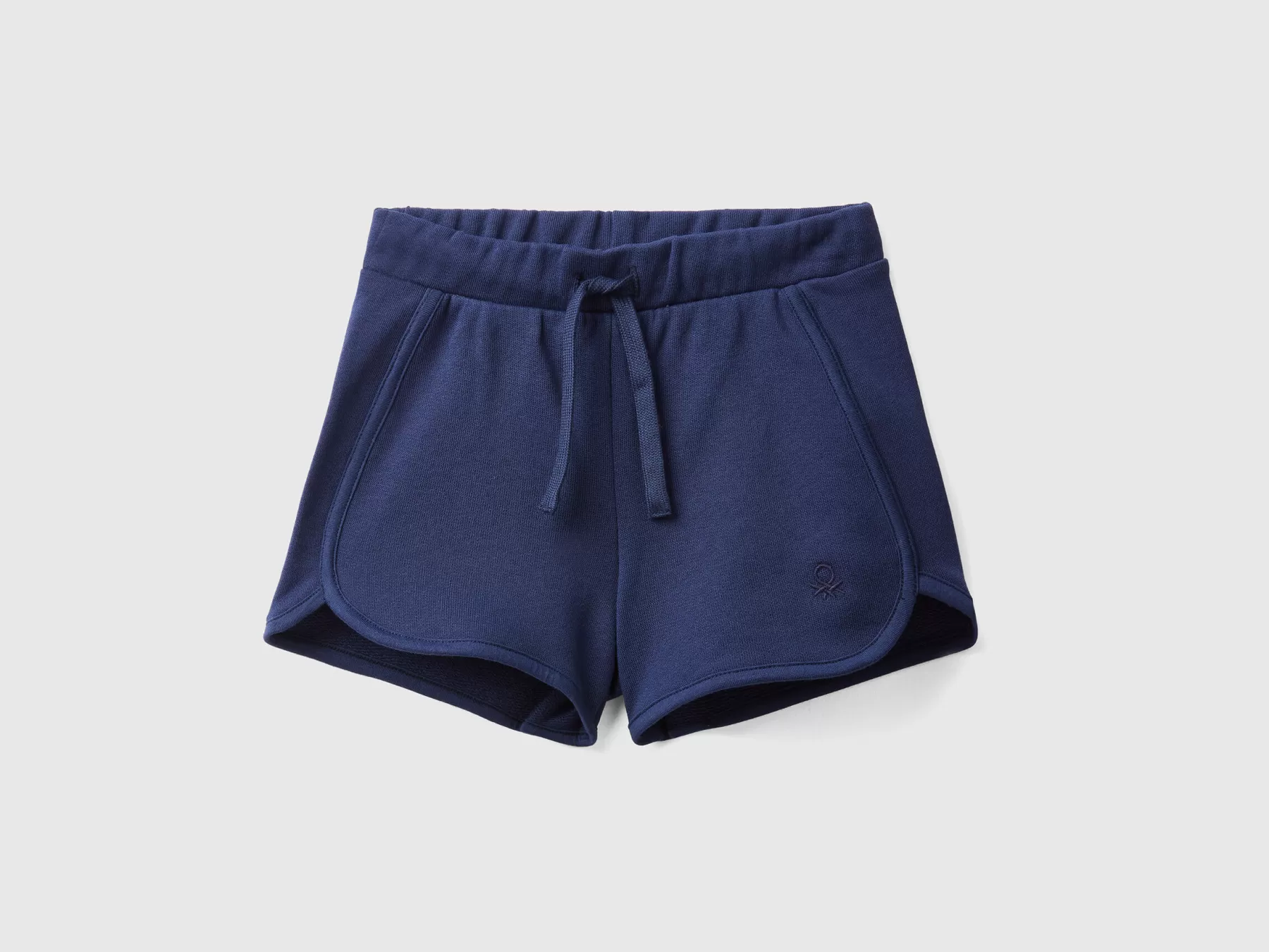 Benetton Shorts In Felpa 100% Cotone Bio Blu Scuro Discount