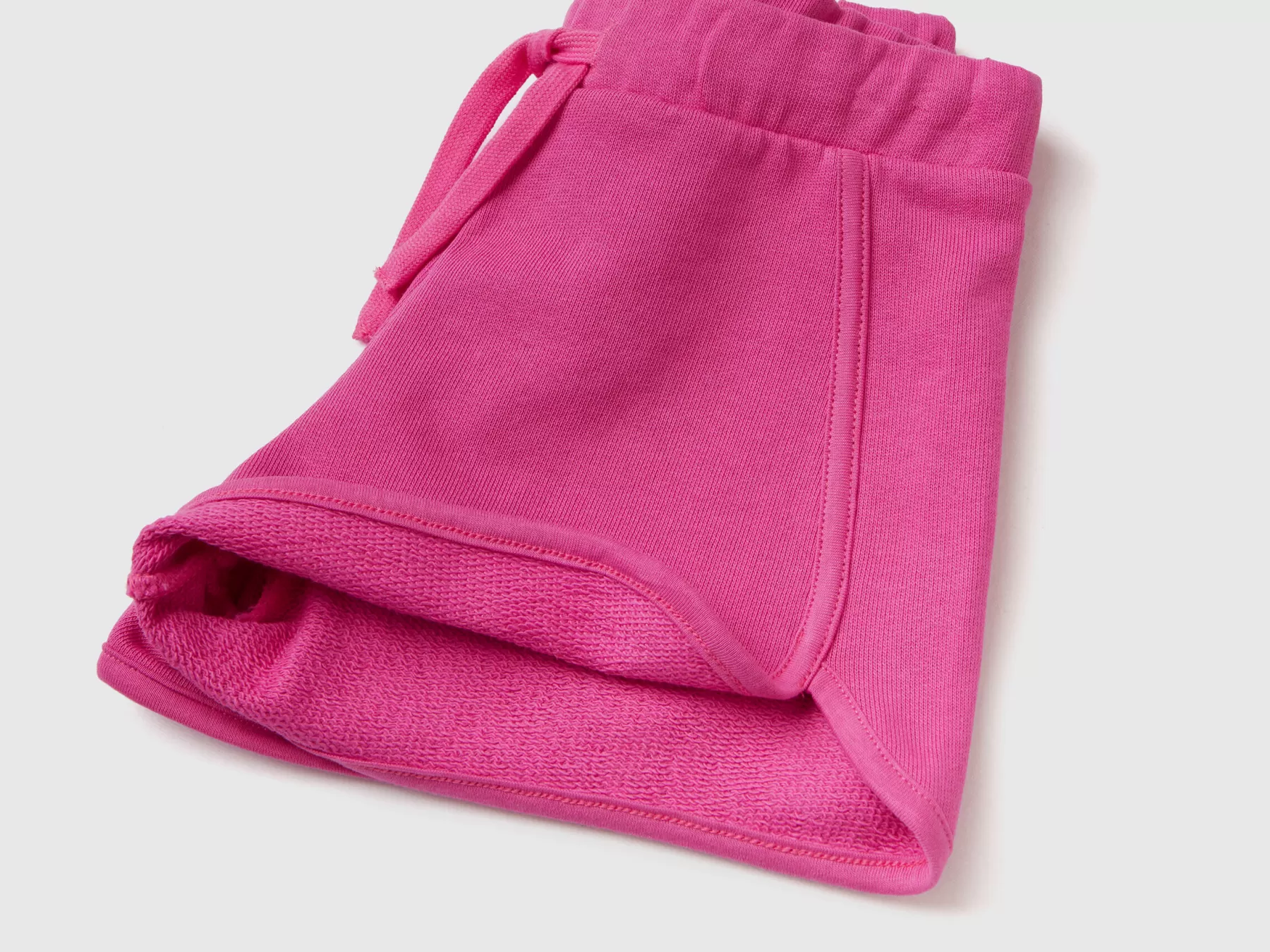 Benetton Shorts In Felpa 100% Cotone Bio Fucsia Discount