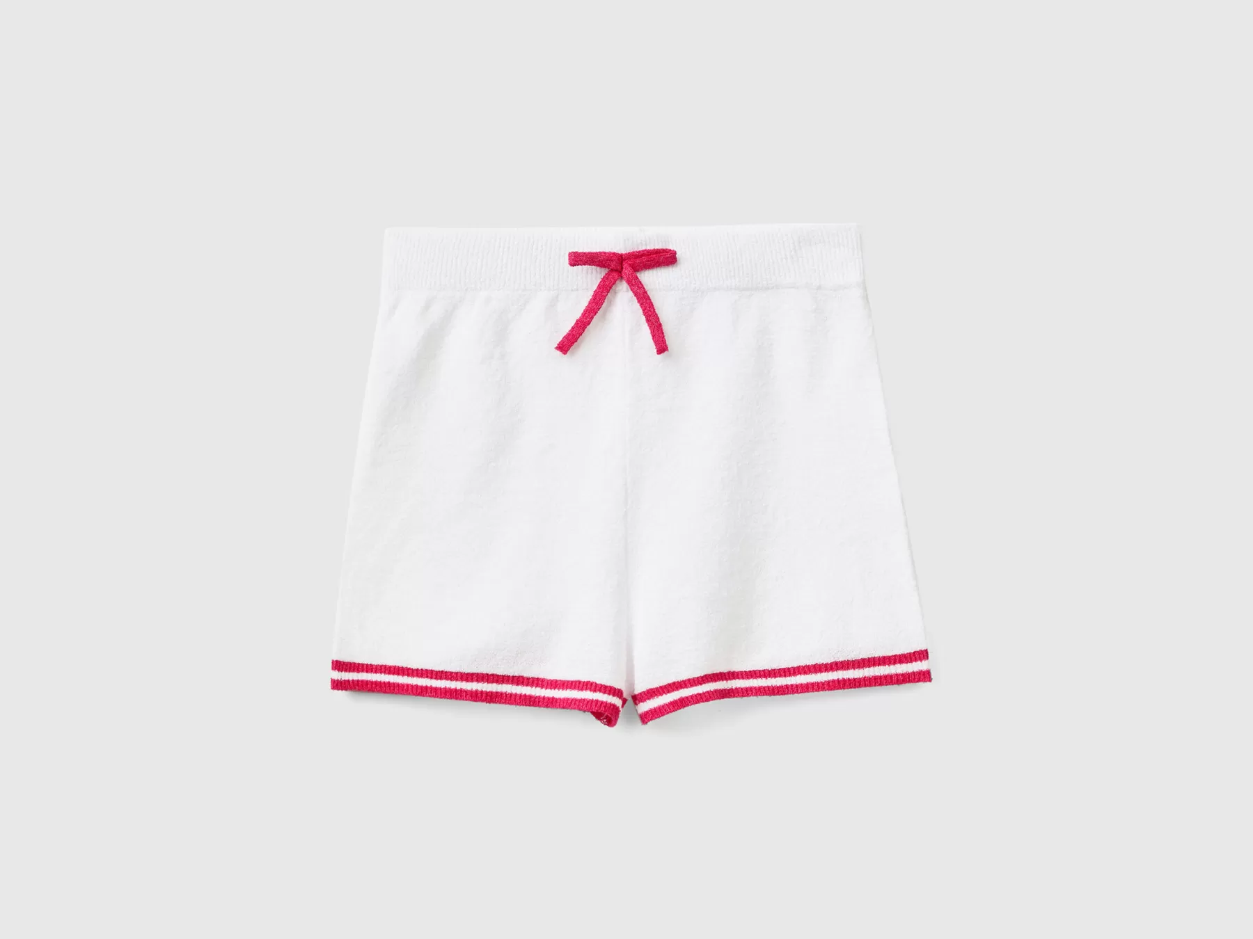 Benetton Shorts In Filato Boucle Con Coulisse Bianco Cheap