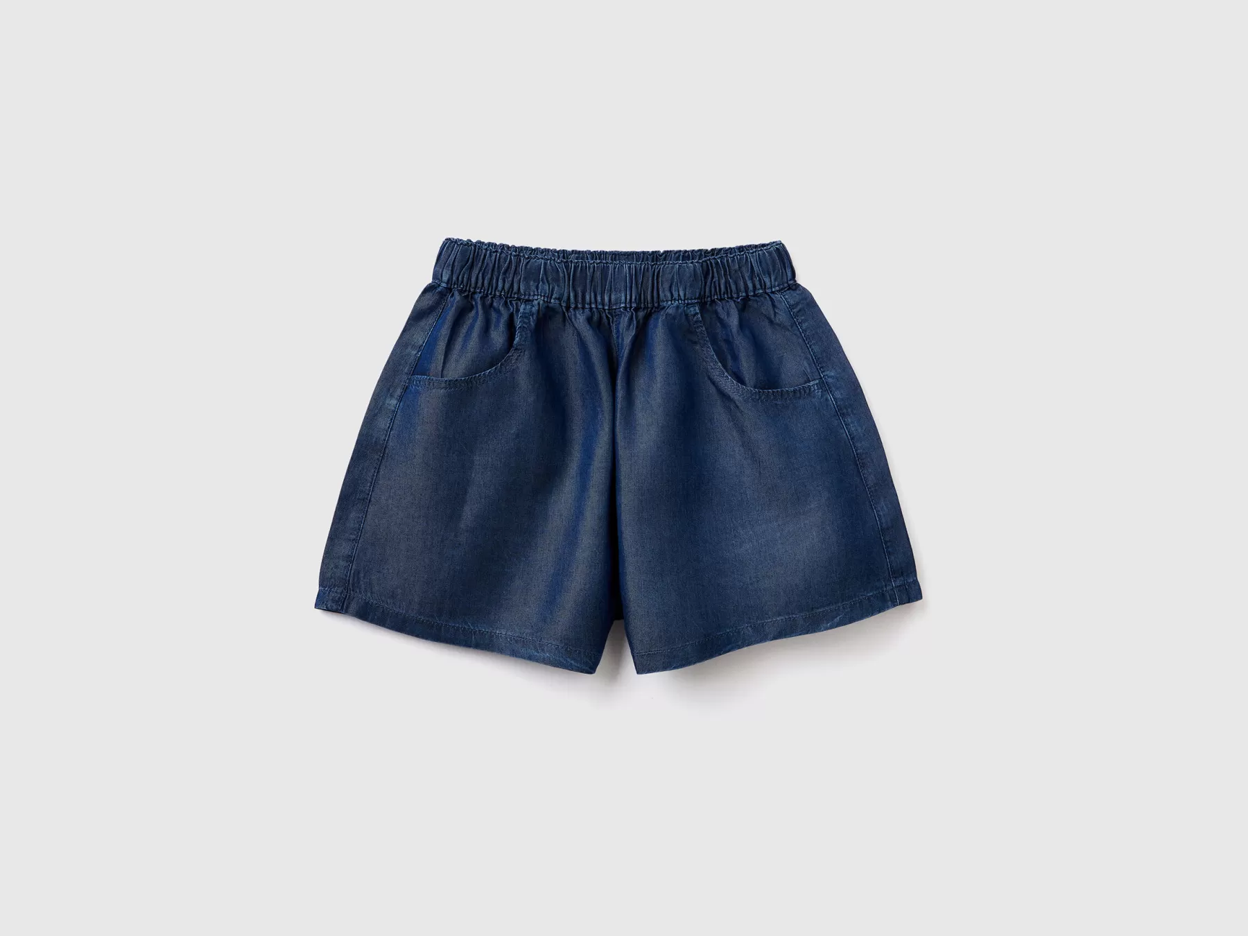 Benetton Shorts In Jeans Leggero Blu Scuro Best