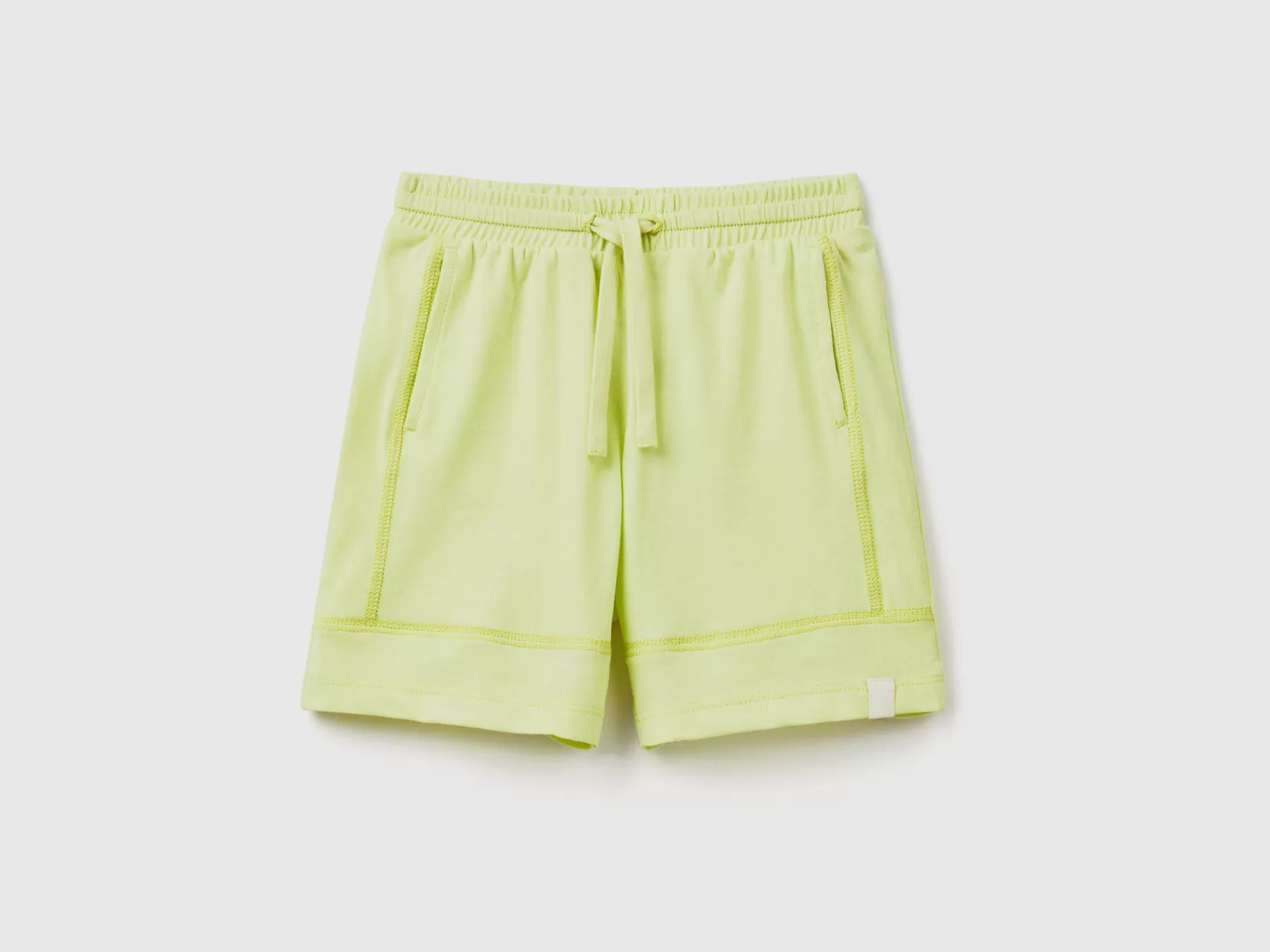 Benetton Shorts In Tessuto Riciclato Lime Cheap