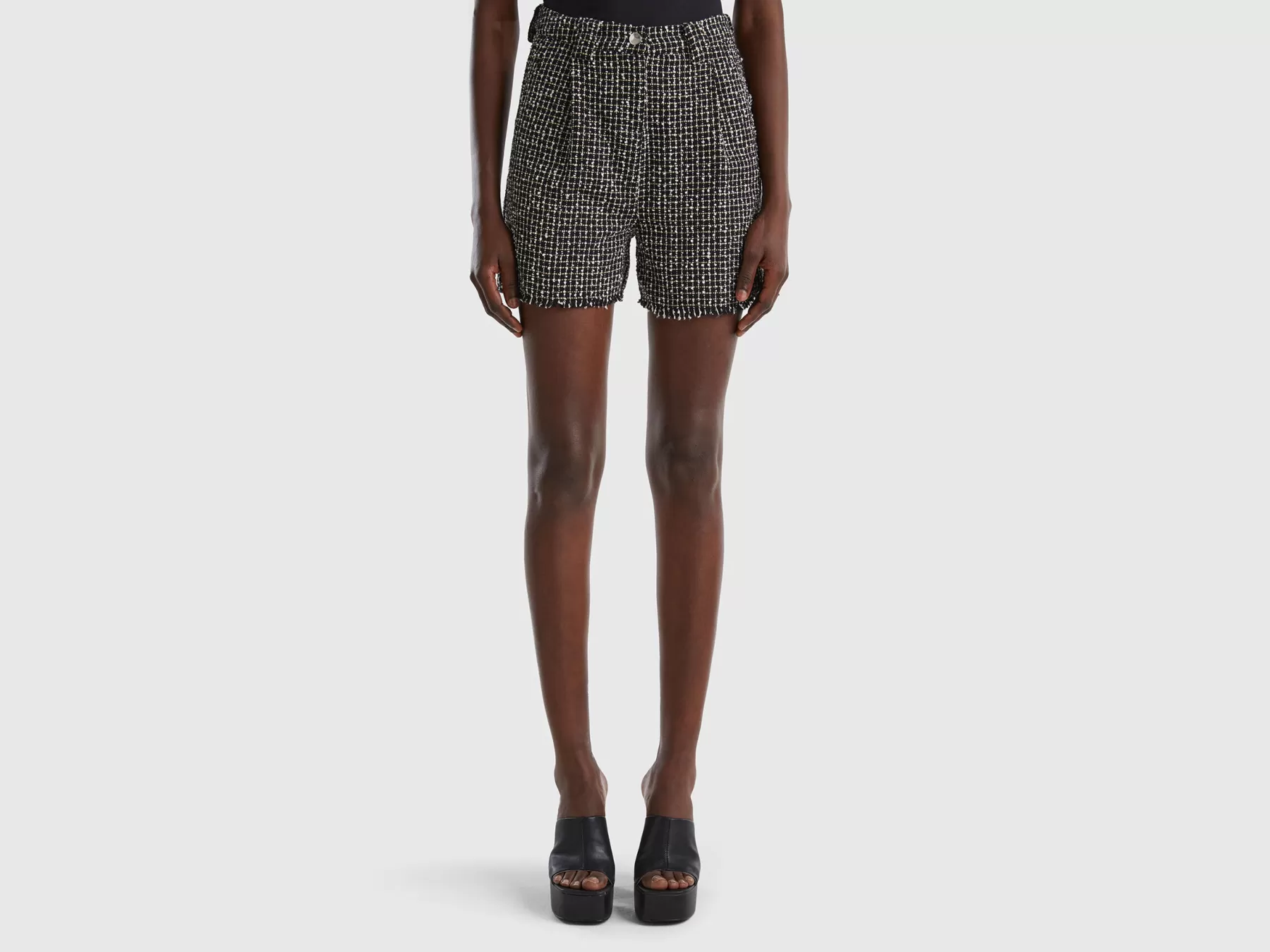 Benetton Shorts In Tweed Nero Store