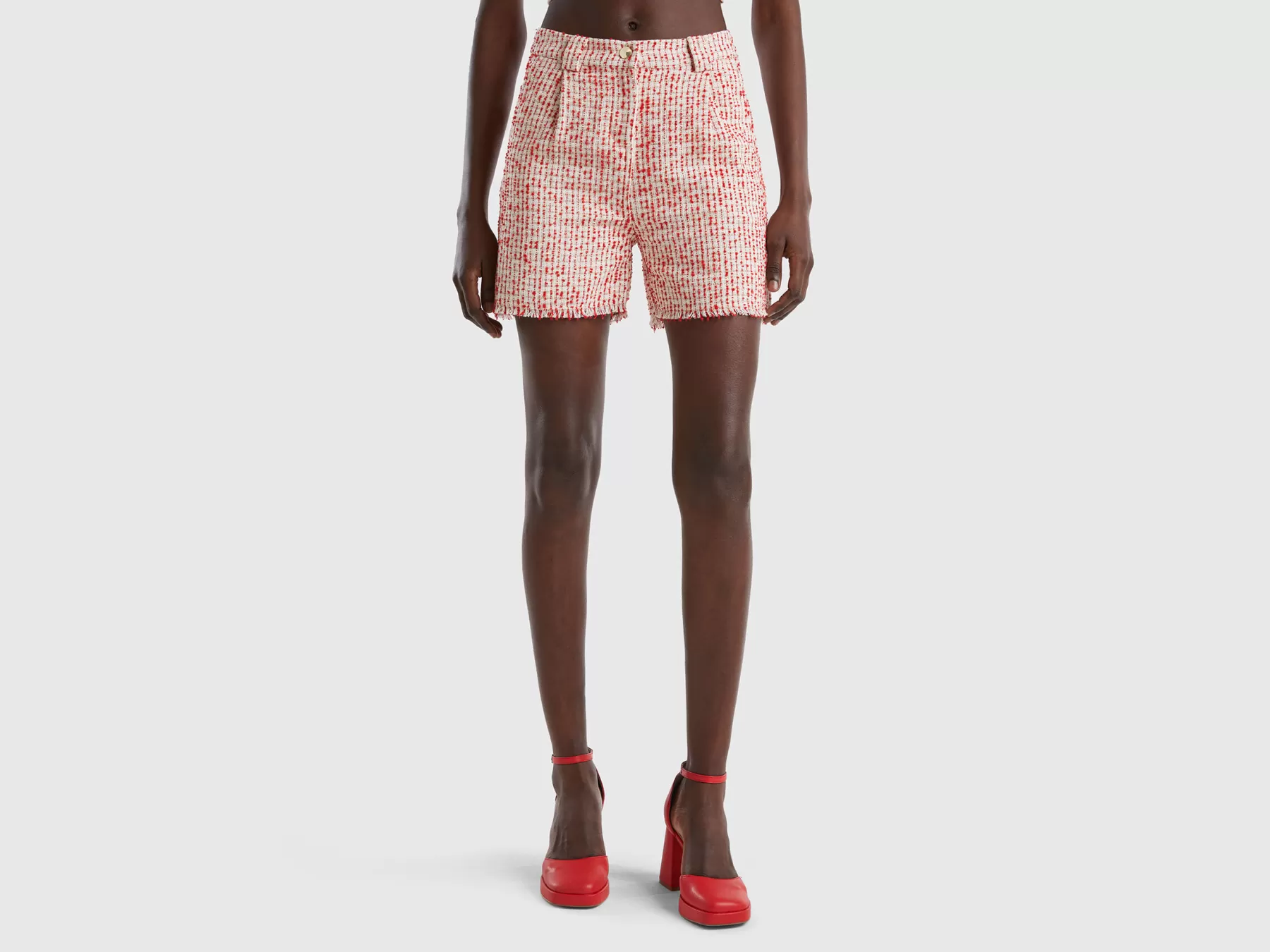 Benetton Shorts In Tweed Rosa Fashion