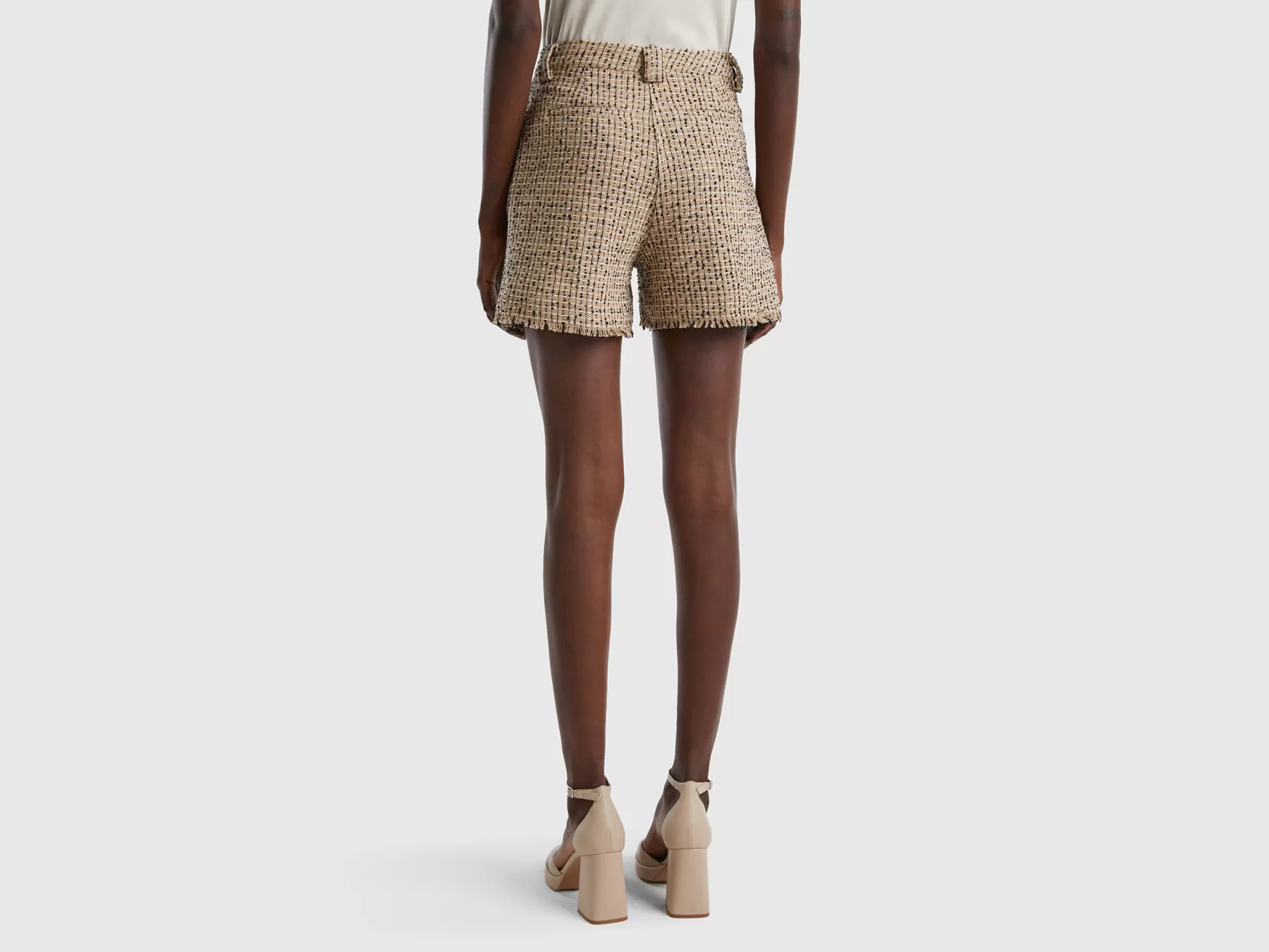 Benetton Shorts In Tweed Beige Shop