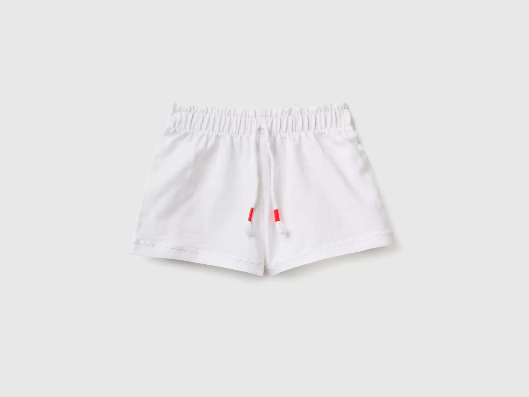 Benetton Shorts Leggeri Con Coulisse Bianco Cheap