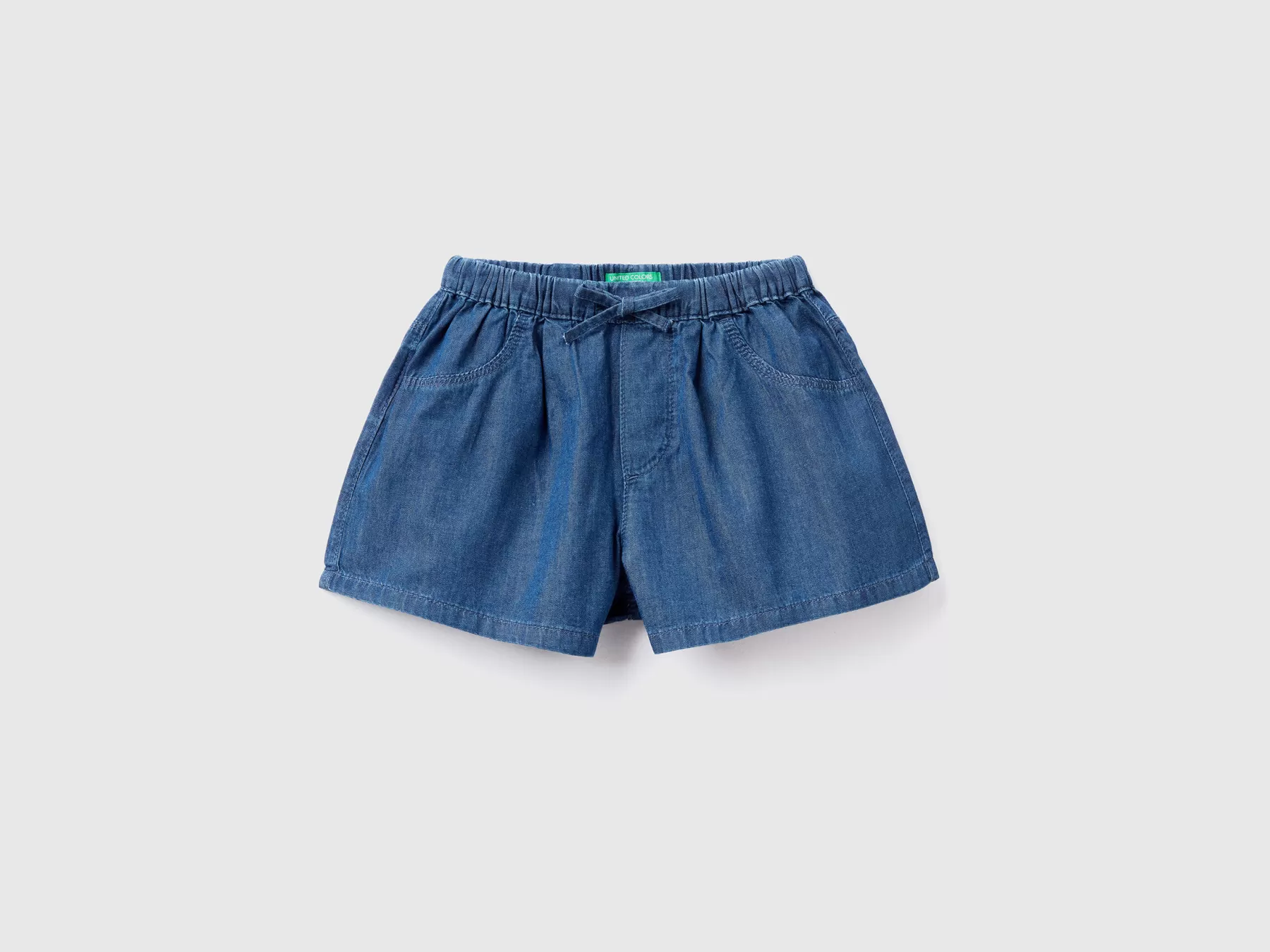 Benetton Shorts Leggeri Effetto Jeans Blu Best